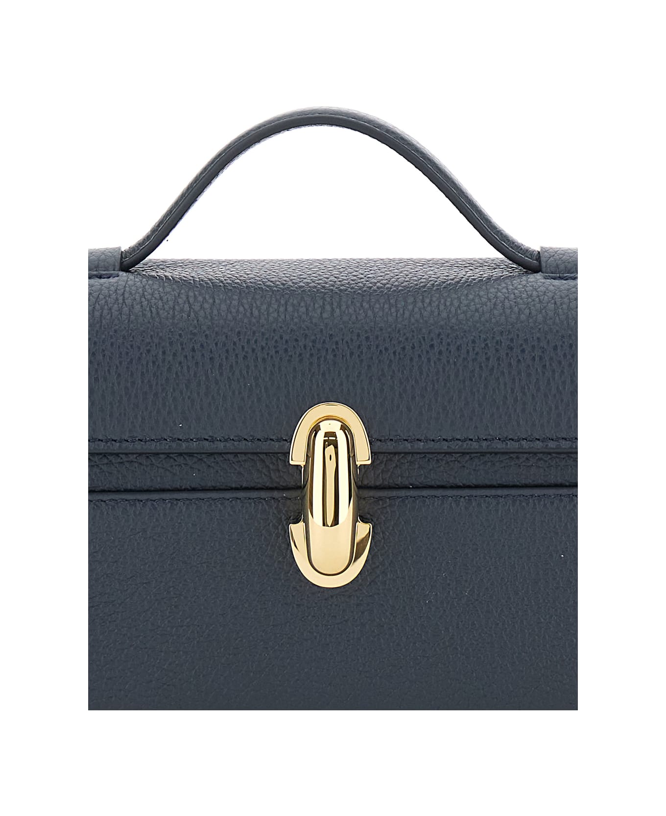Savette Symmetry Pochette In Grained Calf Leather - Blu