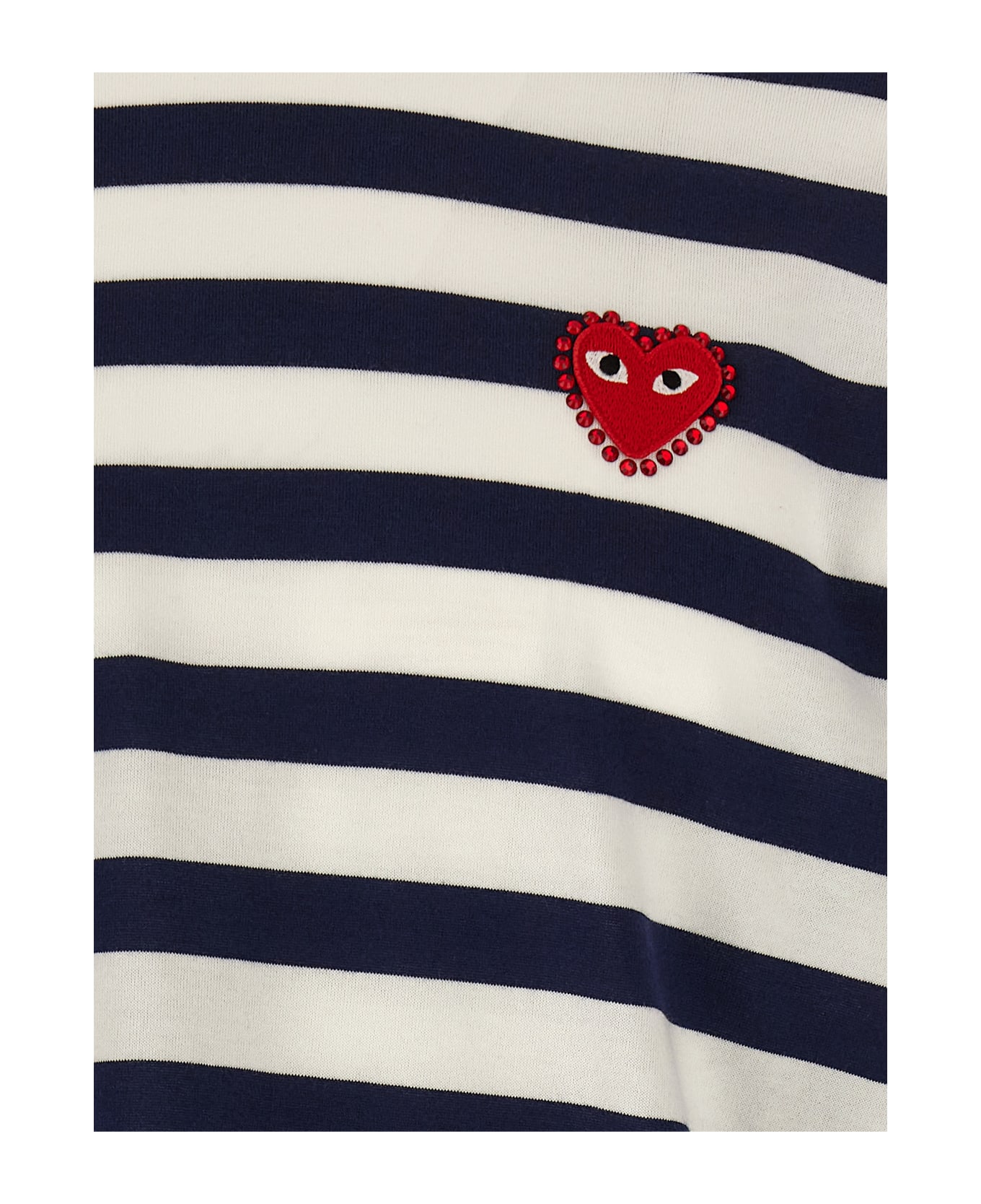 Comme des Garçons Play Logo Patch Stripes T-shirt - Blue
