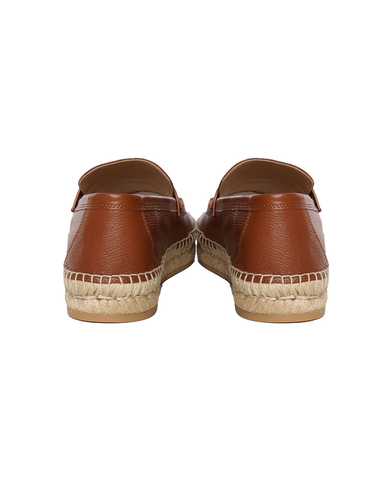 Valentino Garavani Caramel Leather Vlogo Espadrilles - TOBACCO