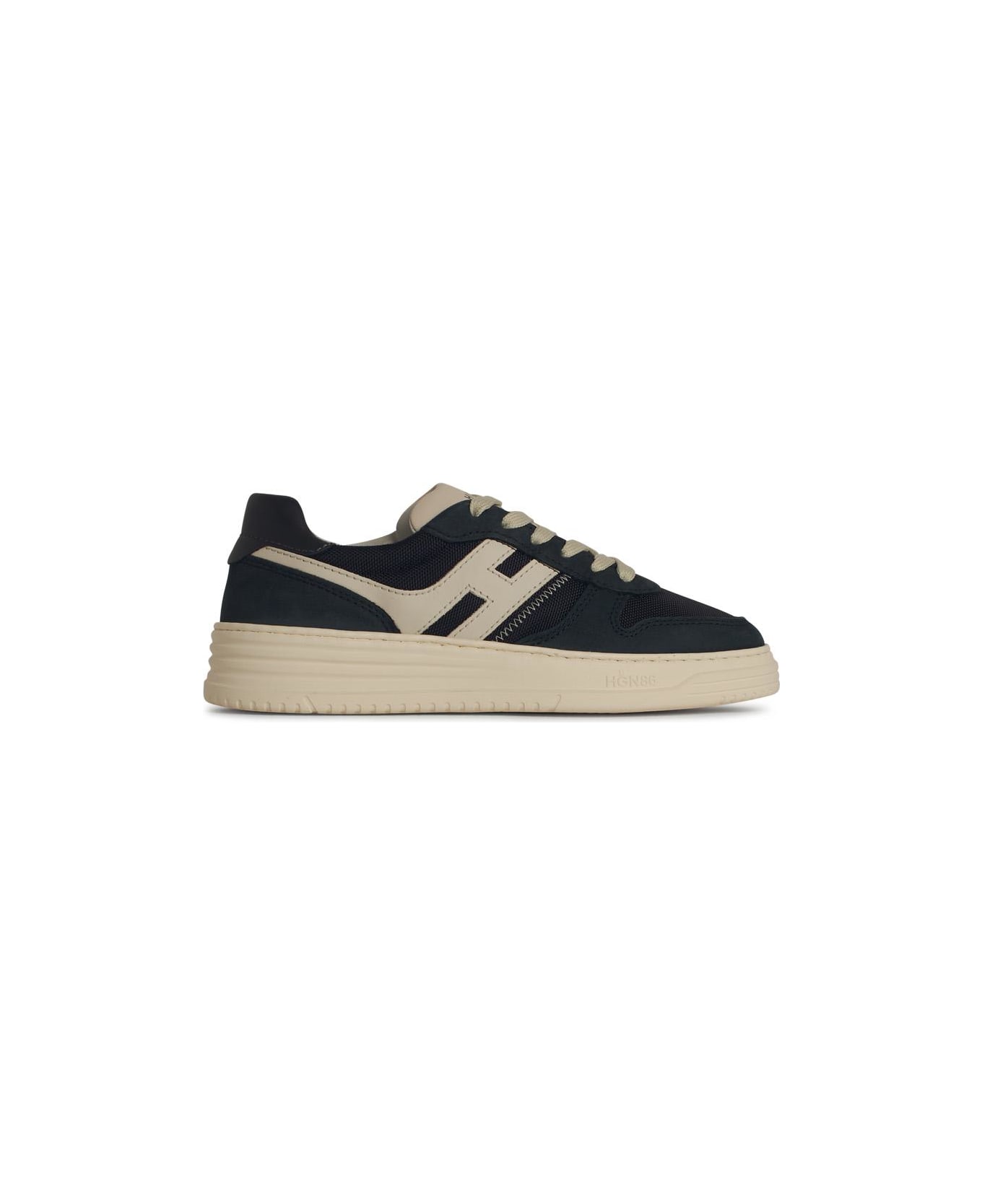 Hogan 'h630' Sneakers In Navy Leather - Blue