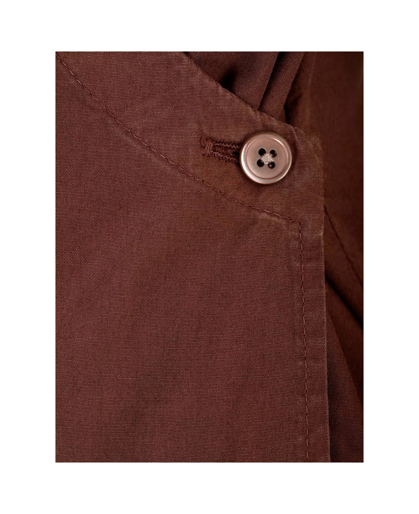 Lemaire Asymmetric Twisted Midi Shirt Dress - Cocoa Bean