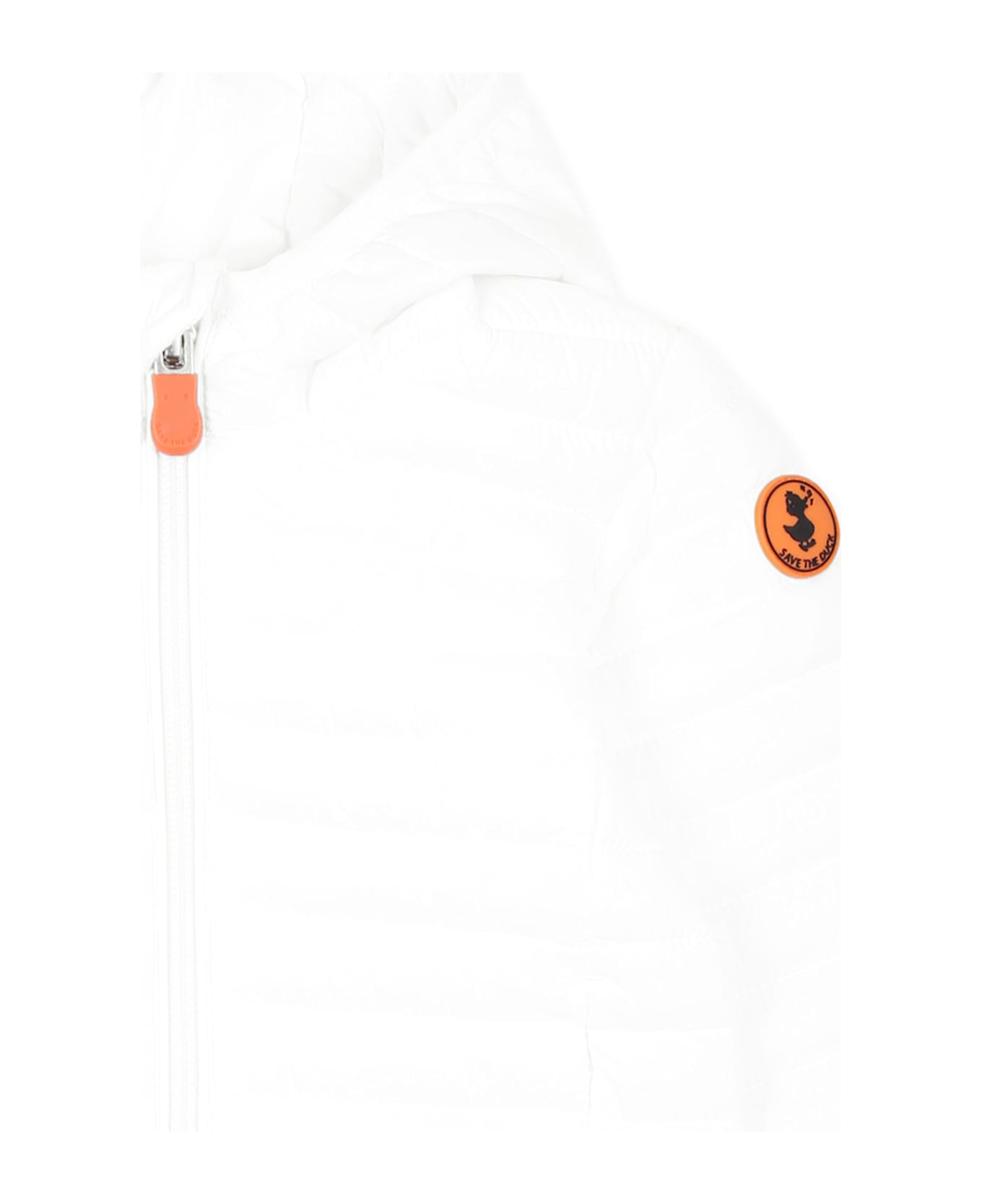 Save the Duck White Down Jacket For Baby Boy With Logo - White
