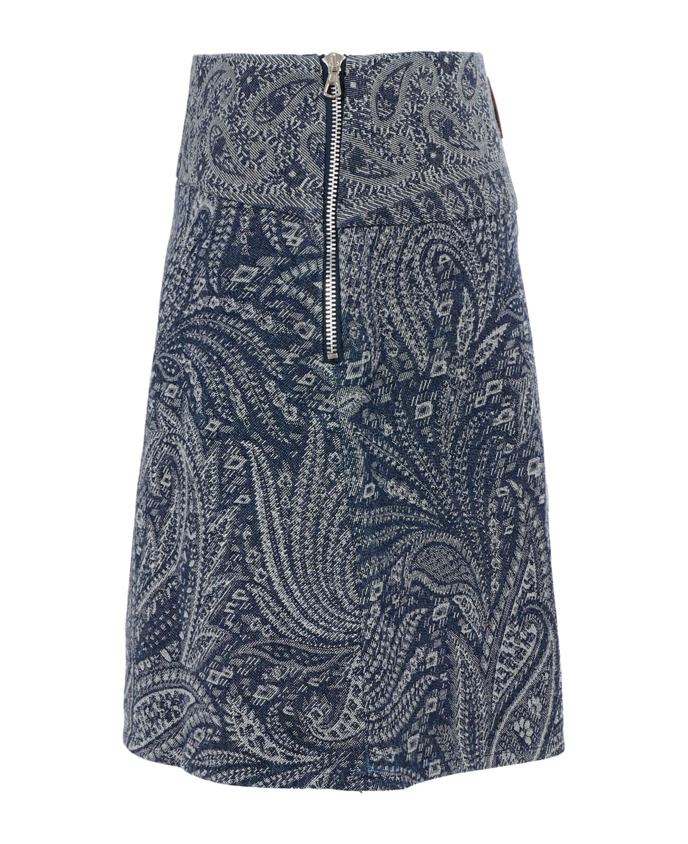 Etro Denim Skirt For Girl With Paisley Print - Denim