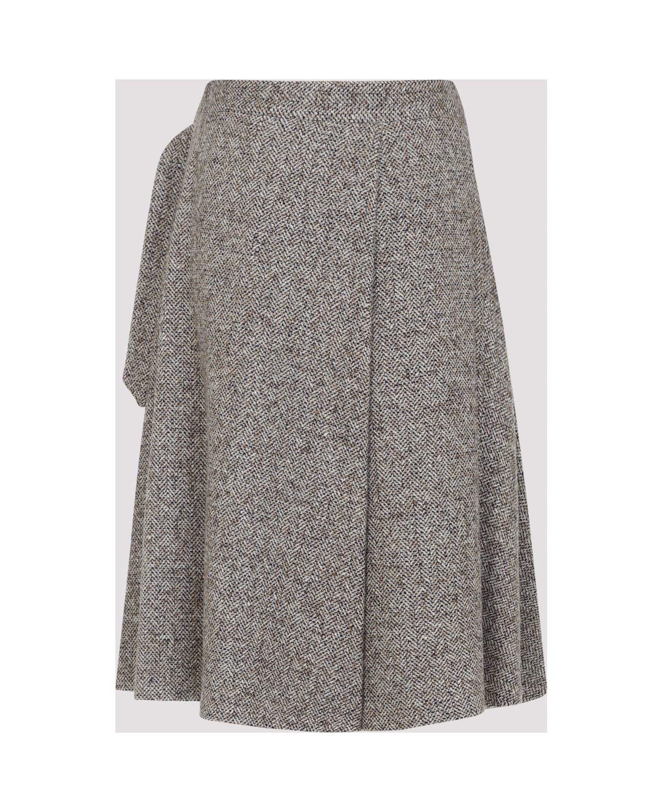 Brunello Cucinelli Kilt Skirt - Ocra Panama Nero スカート