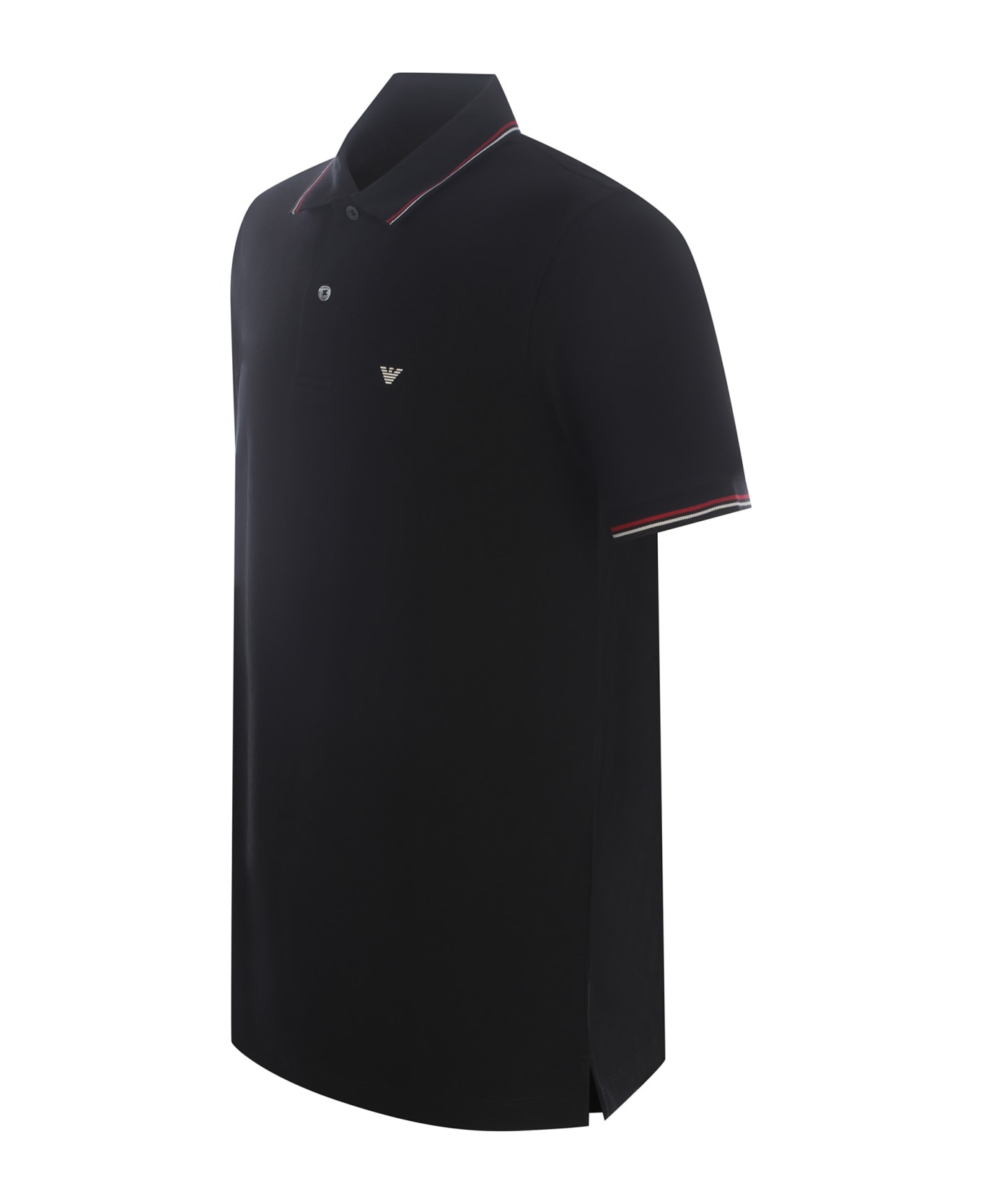 Emporio Armani Logo Printed Short Sleeved Polo Shirt - Nero ポロシャツ