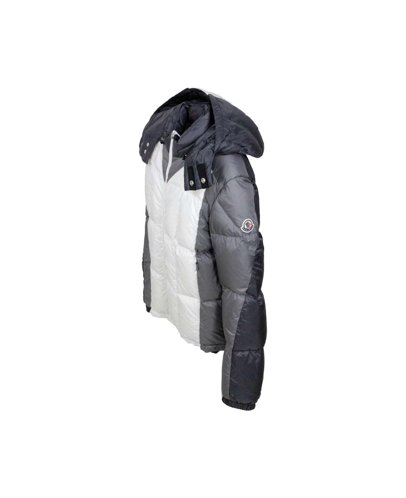 Moncler Down Jacket 100 Grams Alifhotes With Detachable Hood And Writing On The Hood - Grey コート＆ジャケット