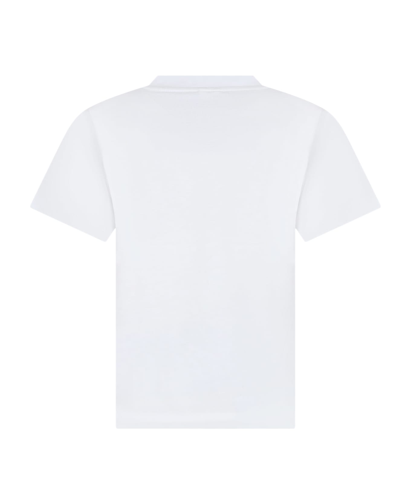 Stella McCartney Kids White T-shirt For Girl With Multicolor Sun Print - White