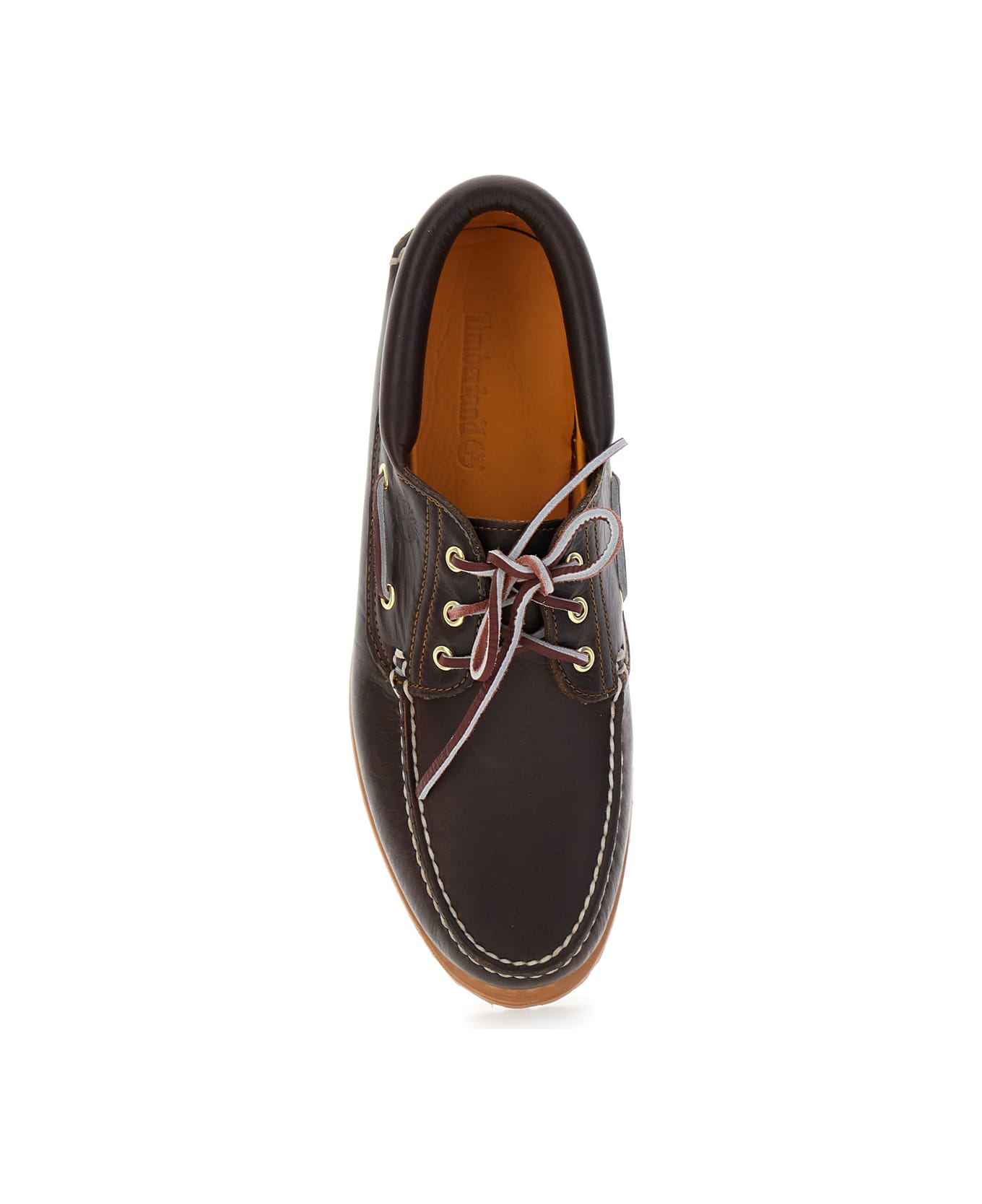 Timberland Brown Loafers With Embossed Logo On The Side And Low Block Heel In Leather Man - Brown