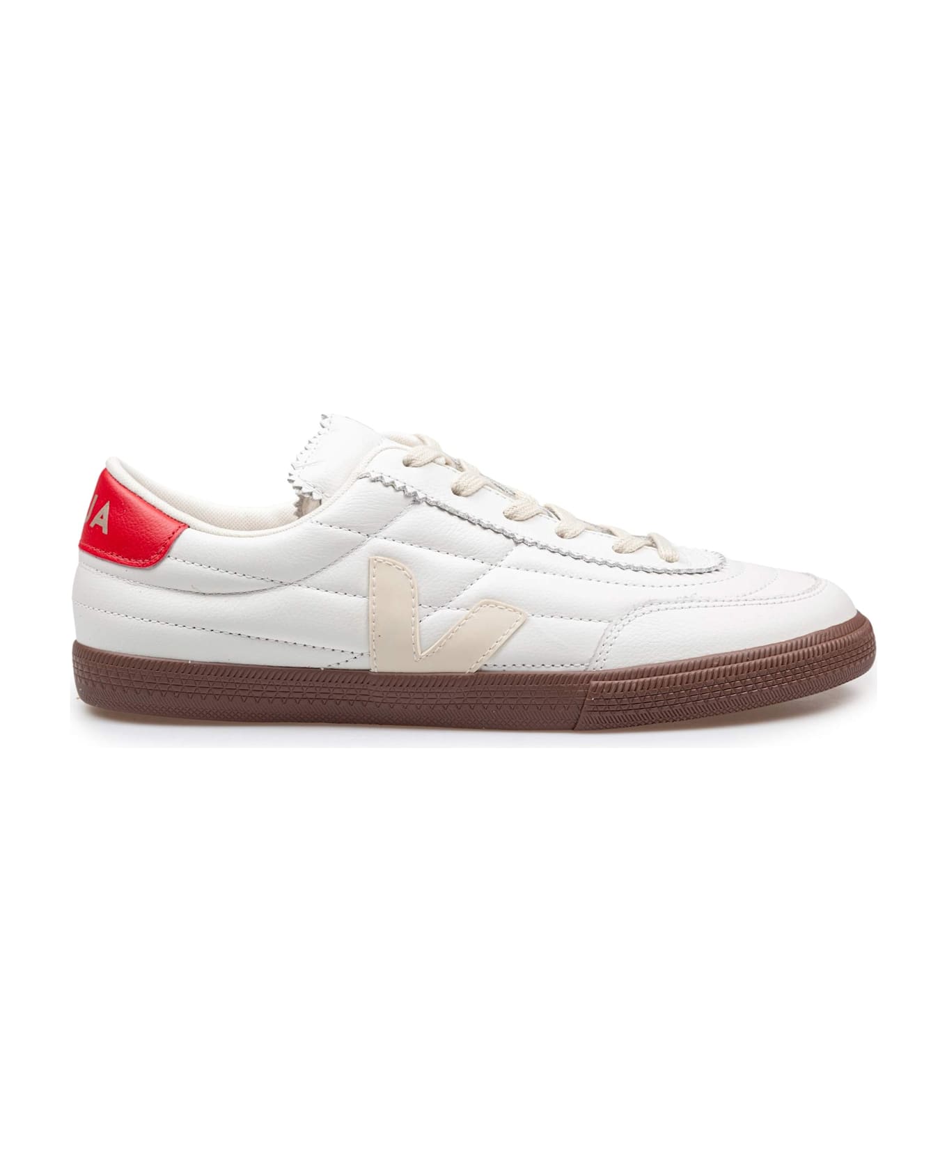 Veja Panenka Leather Sneakers White And Red - White
