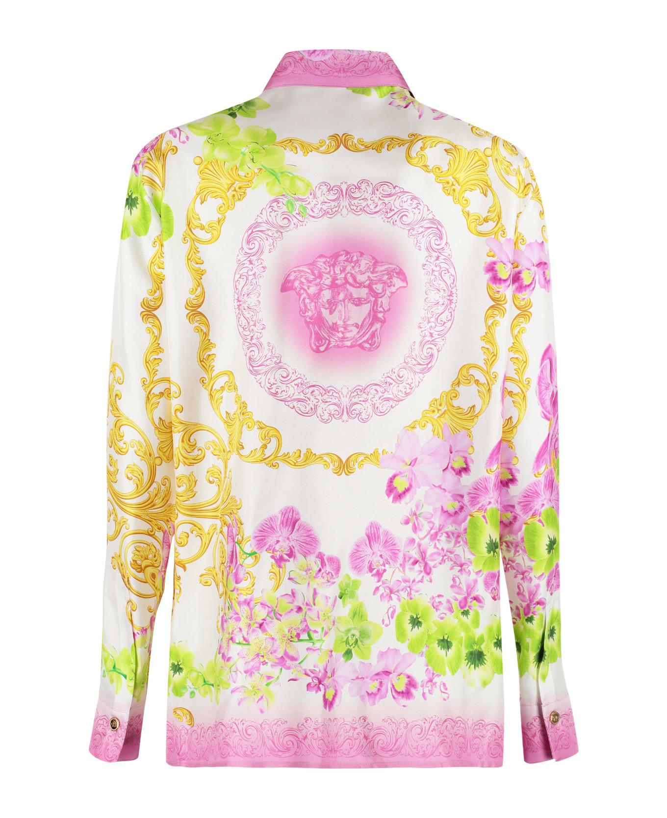 Versace Floral Print Shirt - White/Pink