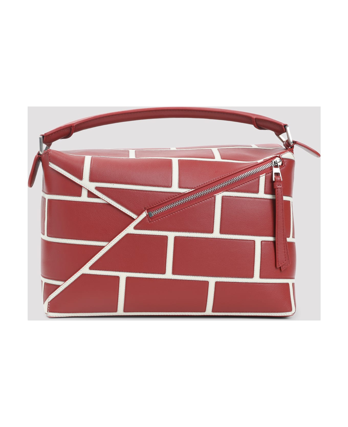 Loewe Puzzle Edge Large Brick Bag - Burnt Red