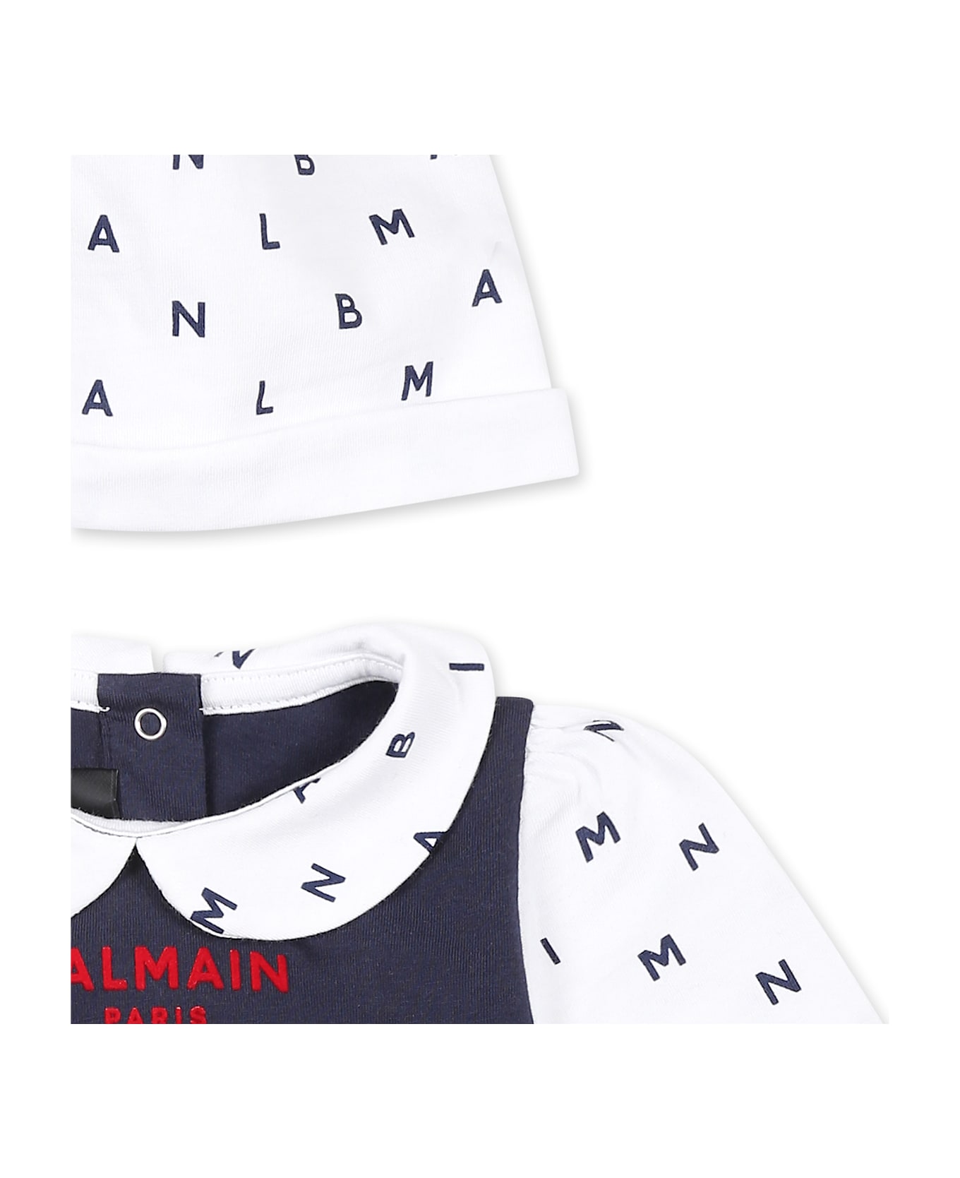 Balmain Blue Babygrow Set For Baby Girl With Logo - Pink