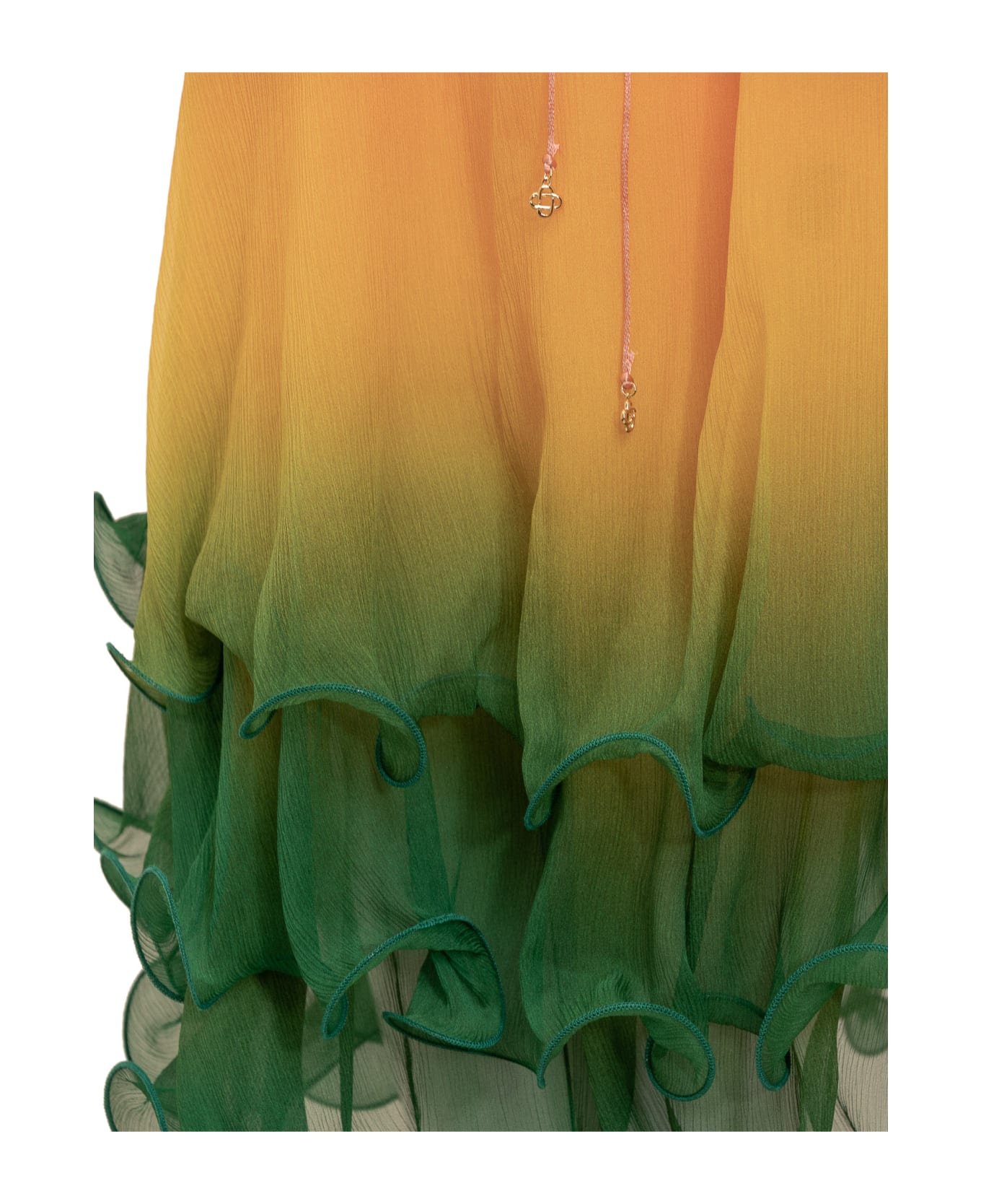 Casablanca Silk Cocktail Dress - RAINBOW GRADIENT