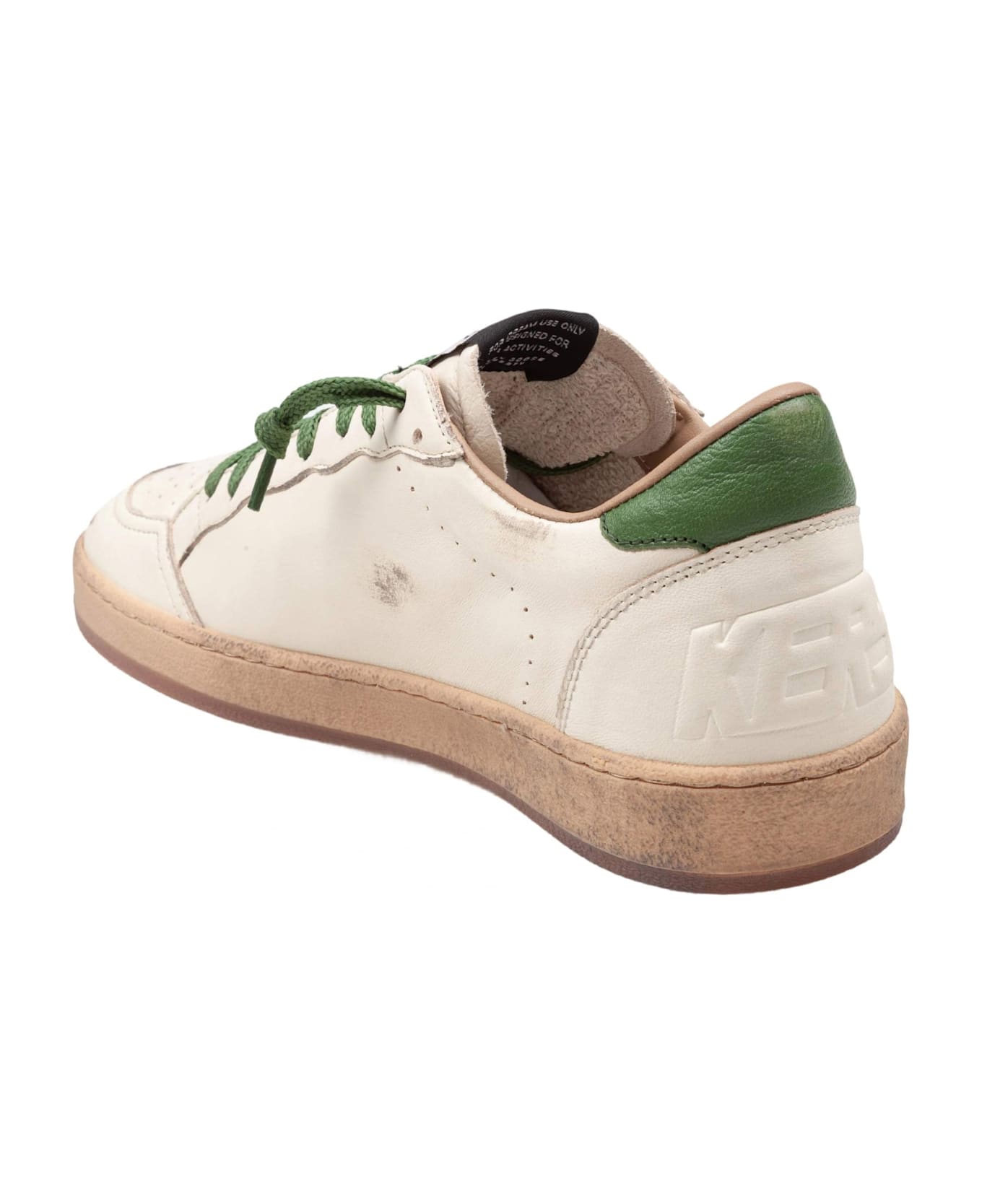 Golden Goose Ballstar Leather Sneakers White And Green - White/Green