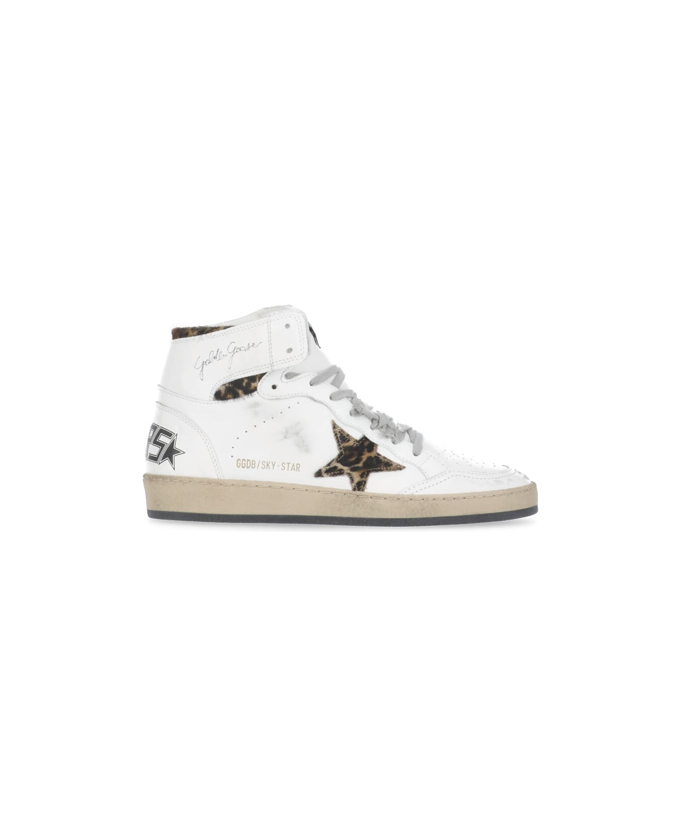 Golden Goose Sky-star Sneakers - White/Beige/Brown/Black Leo