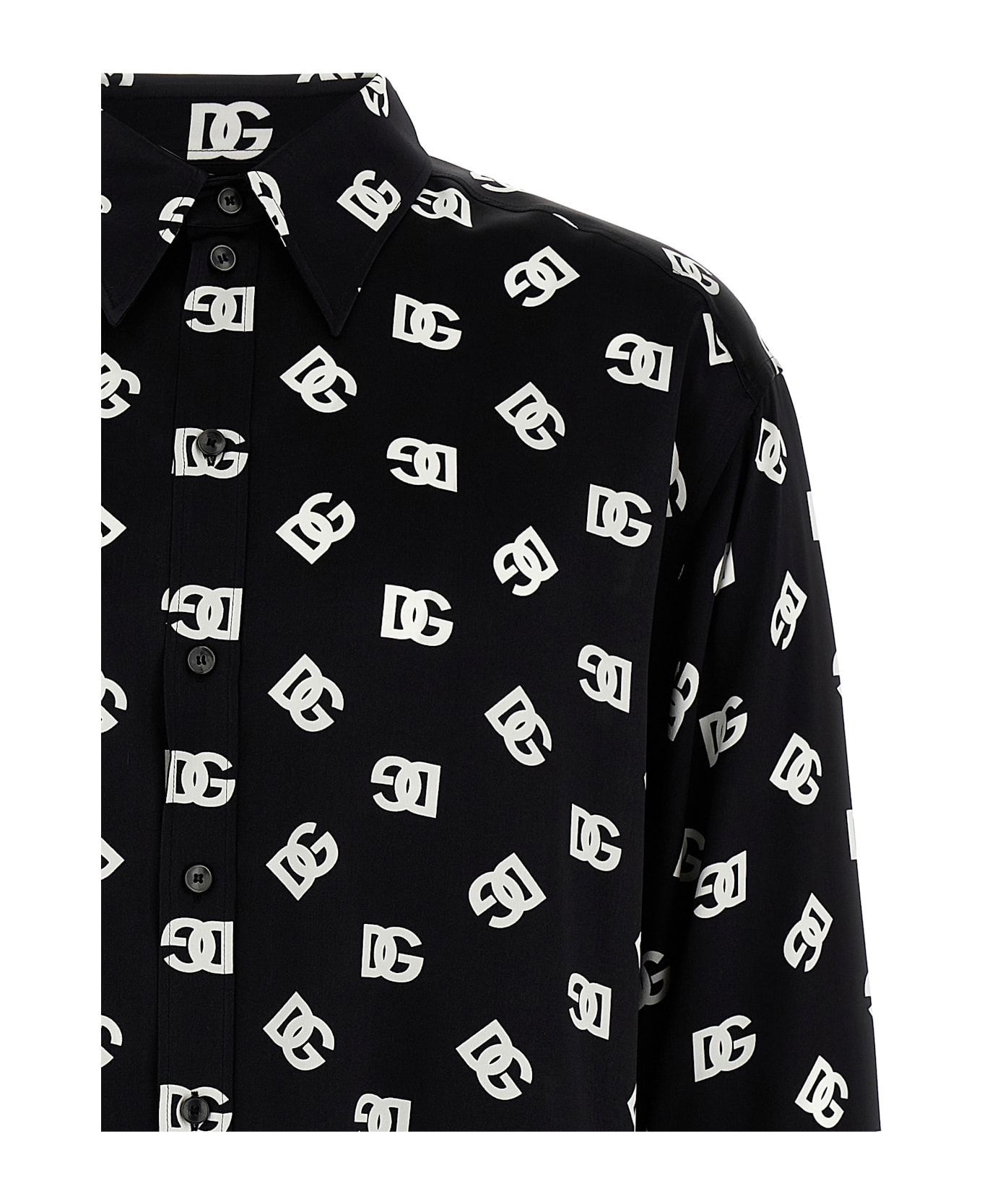 Dolce 
Gabbana Satin Logo Shirt - White/Black