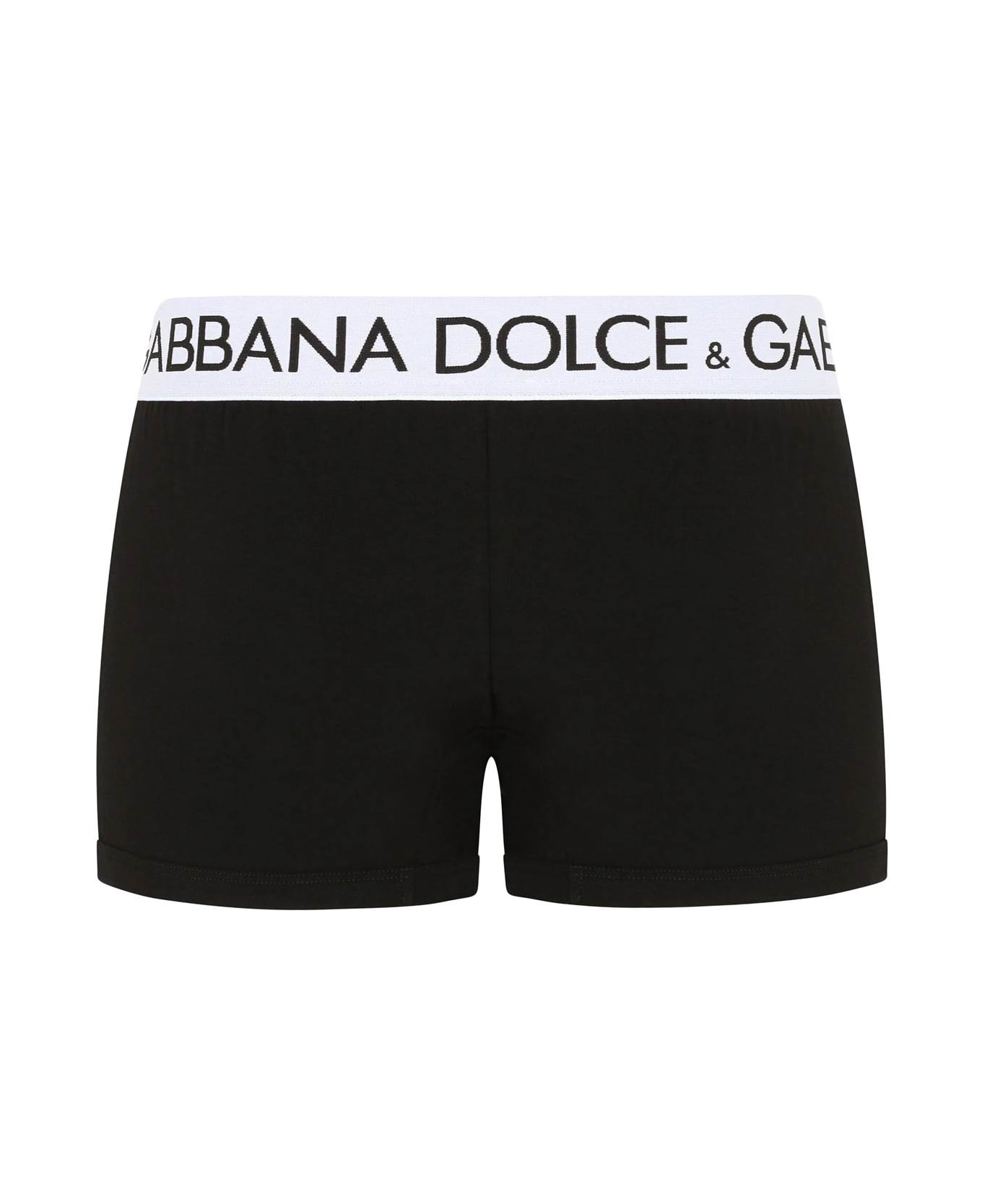 Dolce & Gabbana Black Boxer Briefs With Branded Waistband In Stretch Cotton Man - NERO (Black)