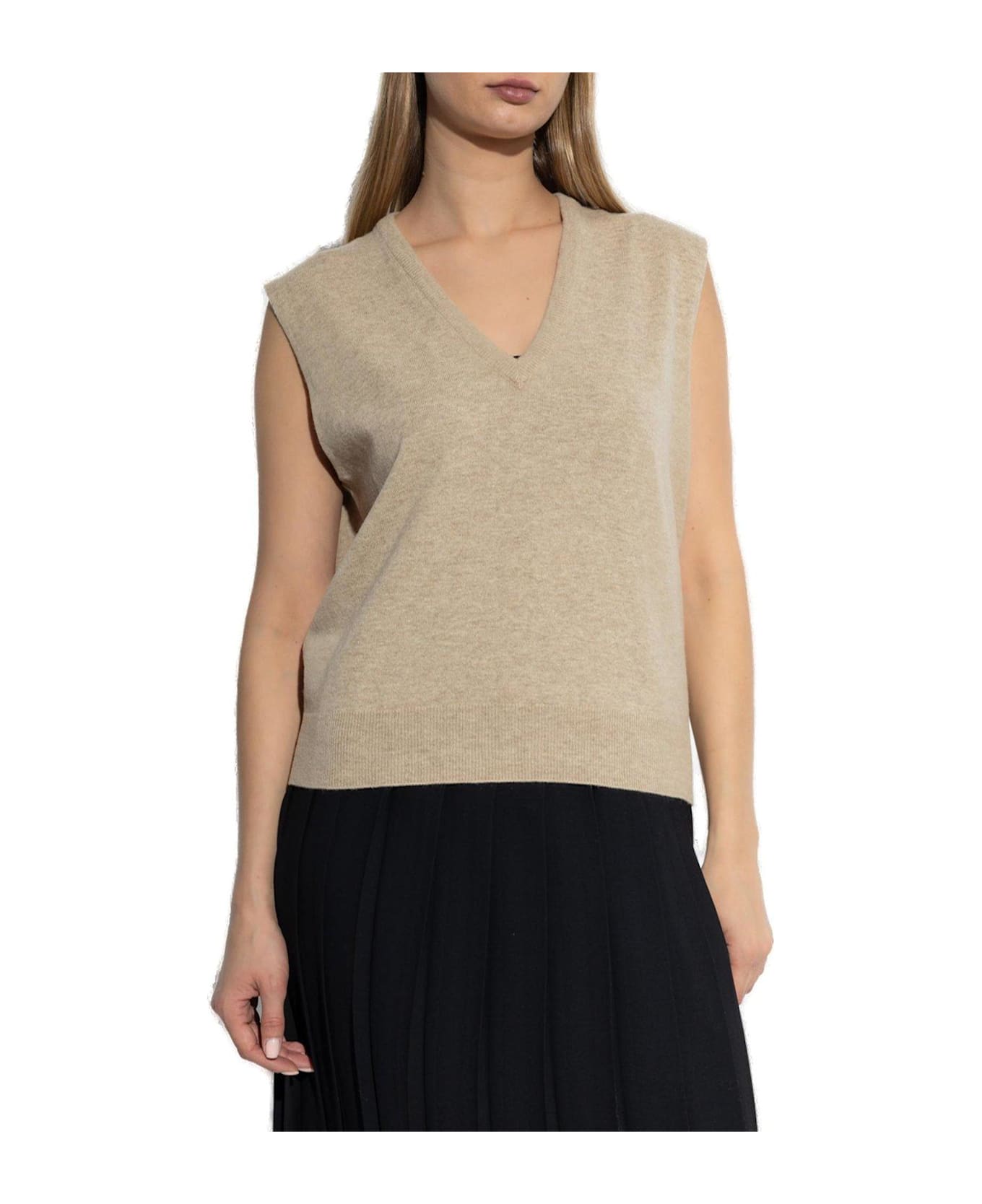 Maison Margiela V-neck Knitted Vest - Brown