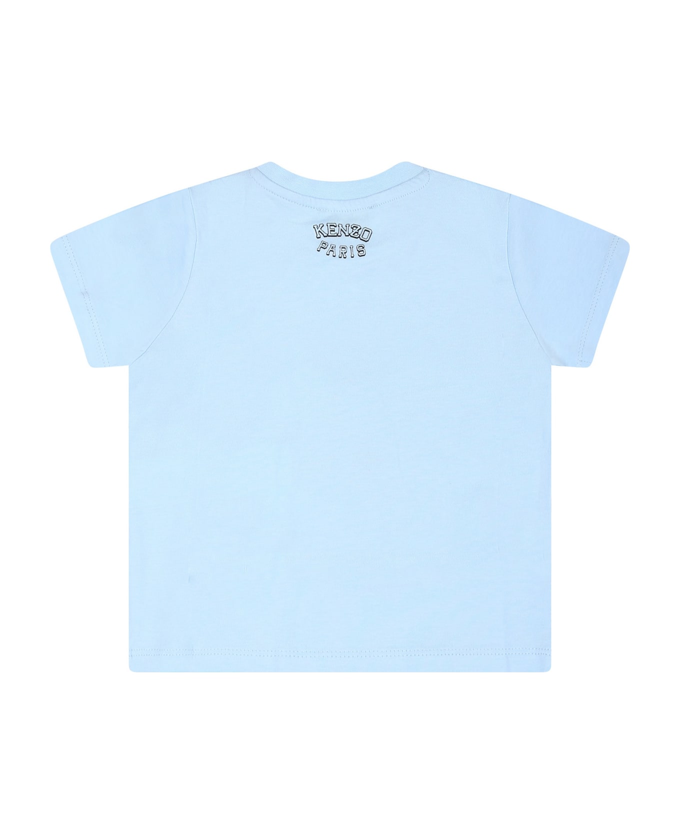 Kenzo Kids Light Blue T-shirt For Baby Boy With Iconic Tiger And Logo - Light Blue Tシャツ＆ポロシャツ