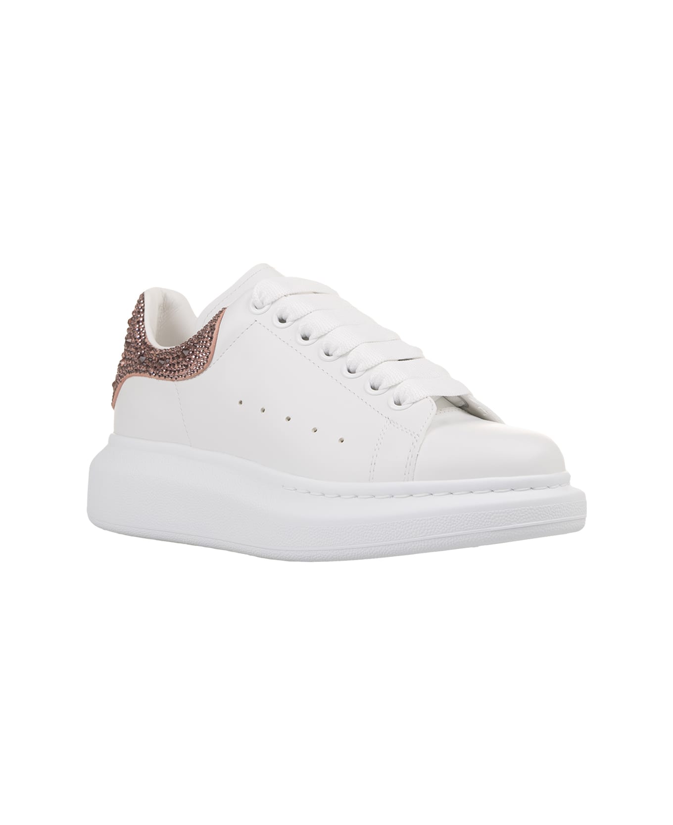 Alexander McQueen Oversized Sneakers In White/cherry Blossom Pink - White