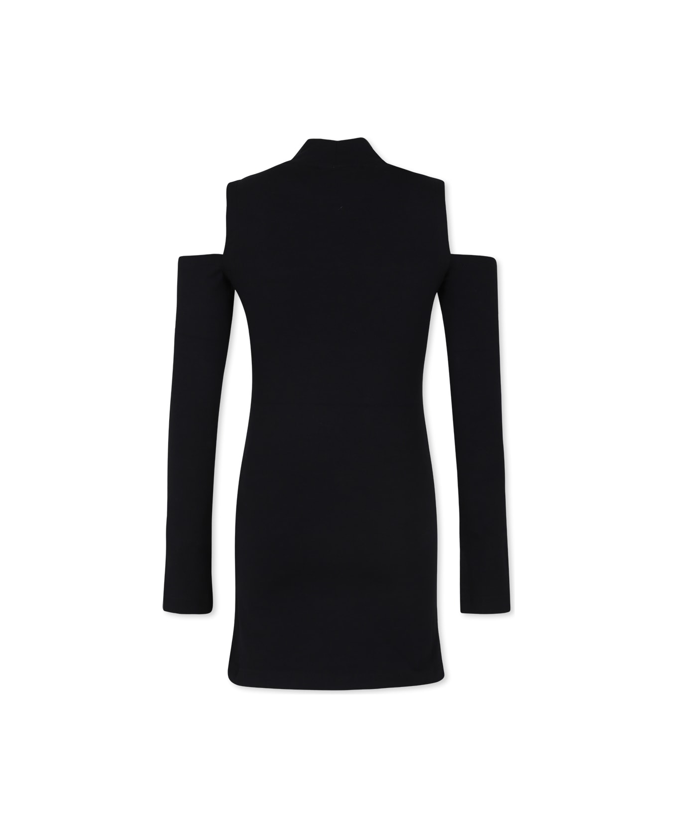 Fendi Black Dress For Girl With Logo - Black