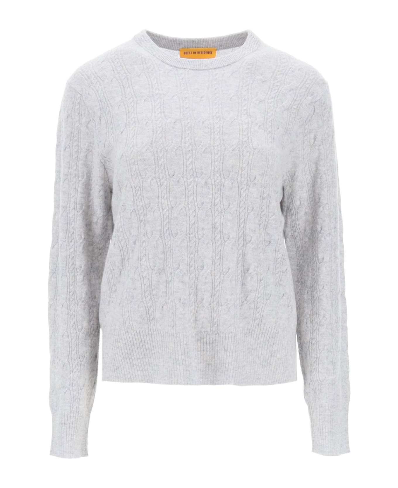Guest in Residence Twin Cable Cashmere Sweater - STONE (Grey)