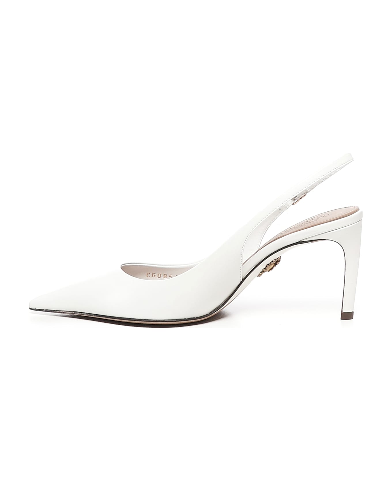 Dolce 
Gabbana Slingback In Shiny Goatskin - White