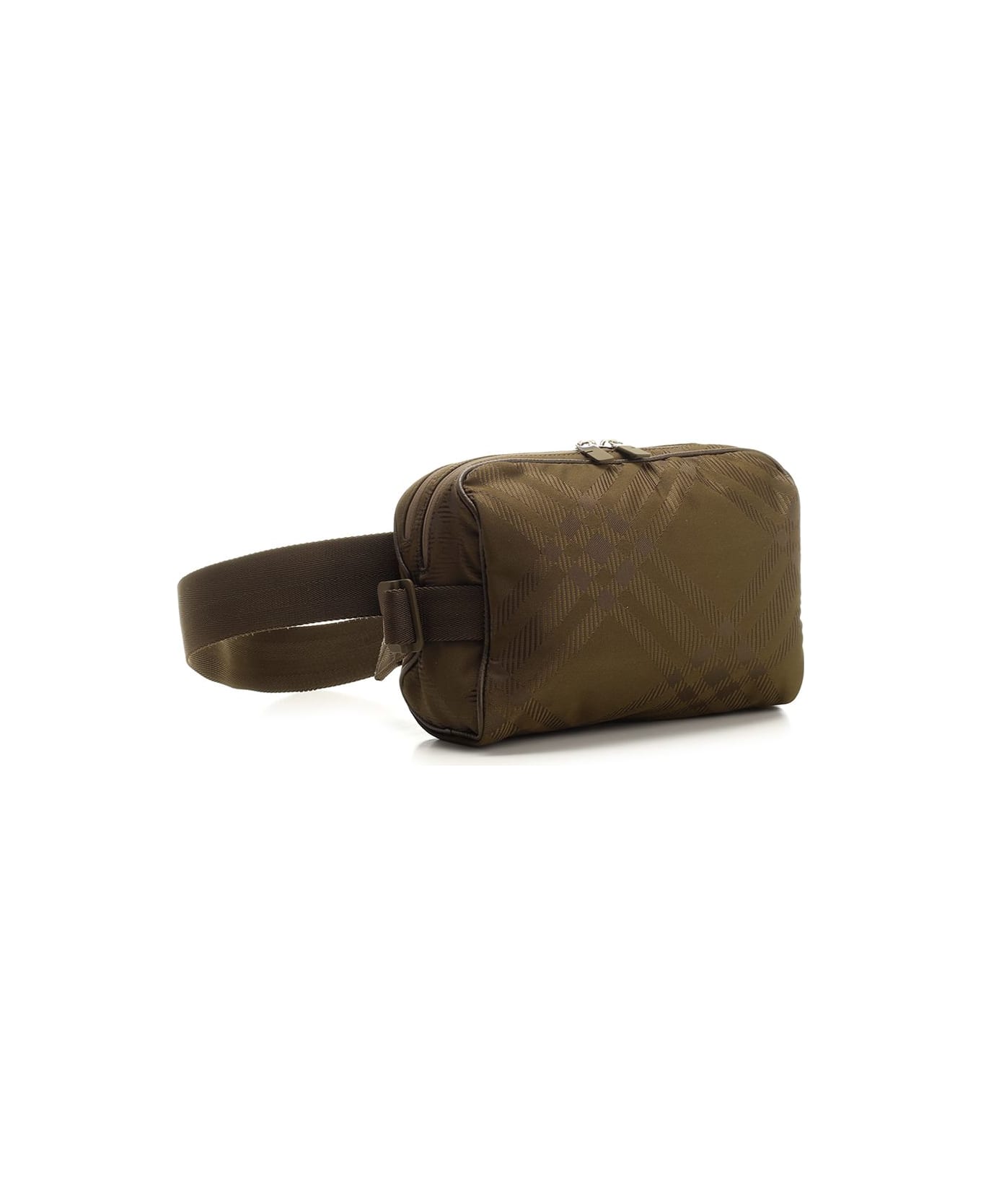 Burberry Military Green Check Bum Bag - Green