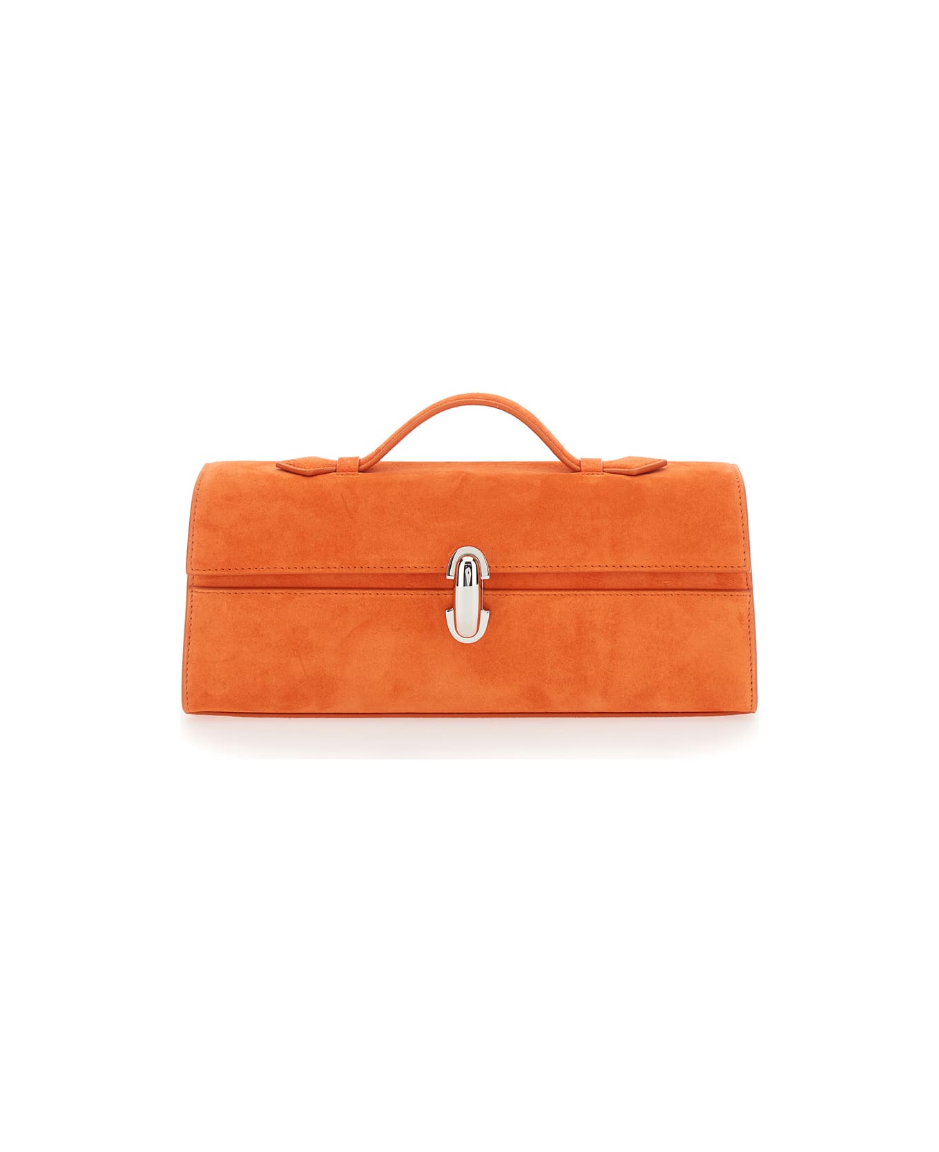 Savette Slim Symmetry Pochette In Suede - Red