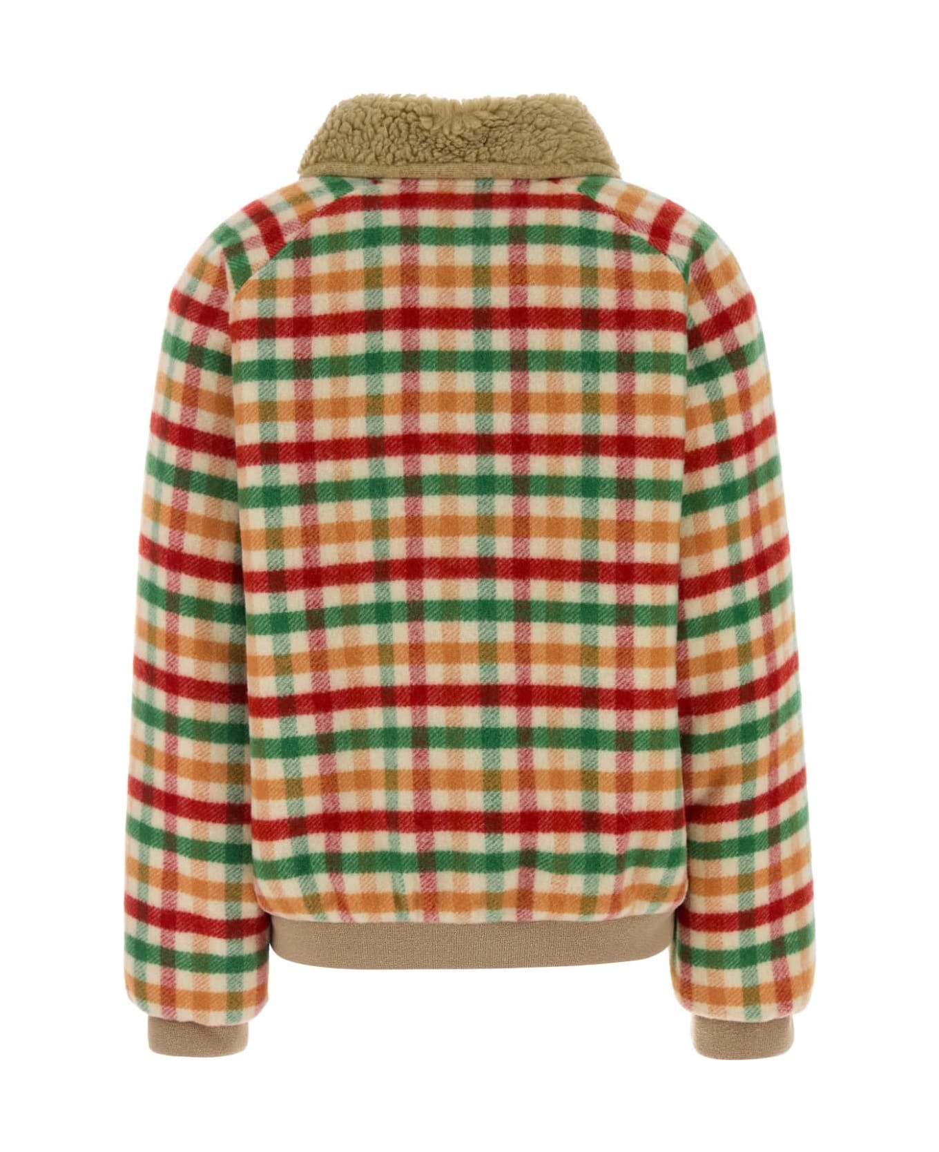 Miu Miu Embroidered Wool Jacket - ROSSO+VERDE+SOIA