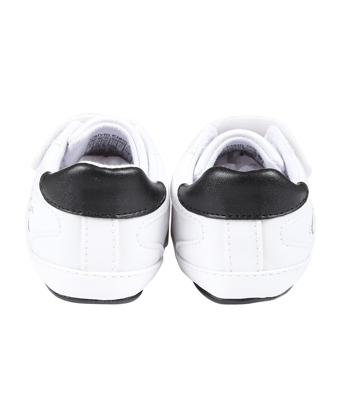 Calvin Klein White Sneakers For Baby Boy With Logo - White
