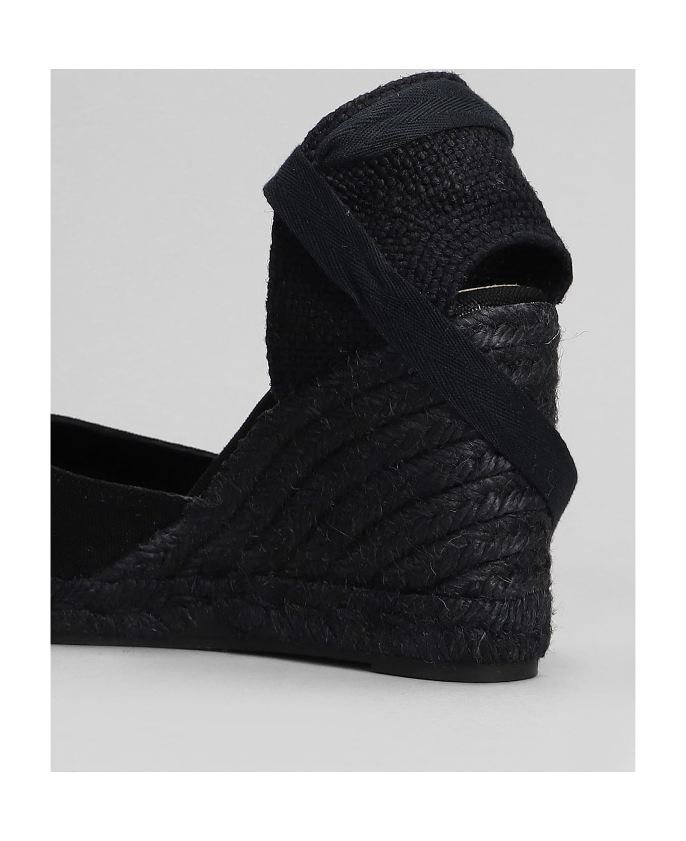 Castañer Carina C-8-001 Wedges In Black Canvas - black