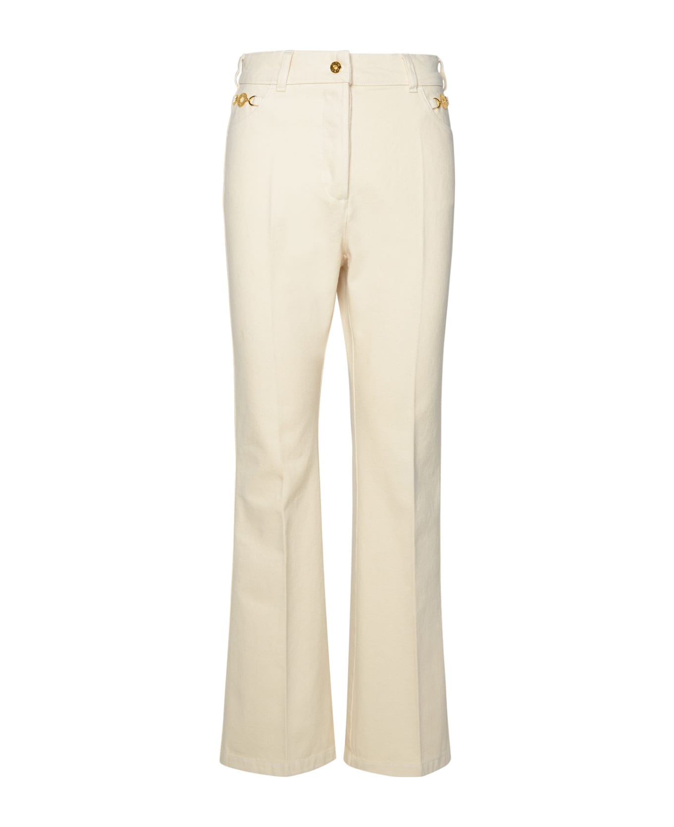 Patou Ivory Cotton Flare Jeans - NEUTRALS ボトムス