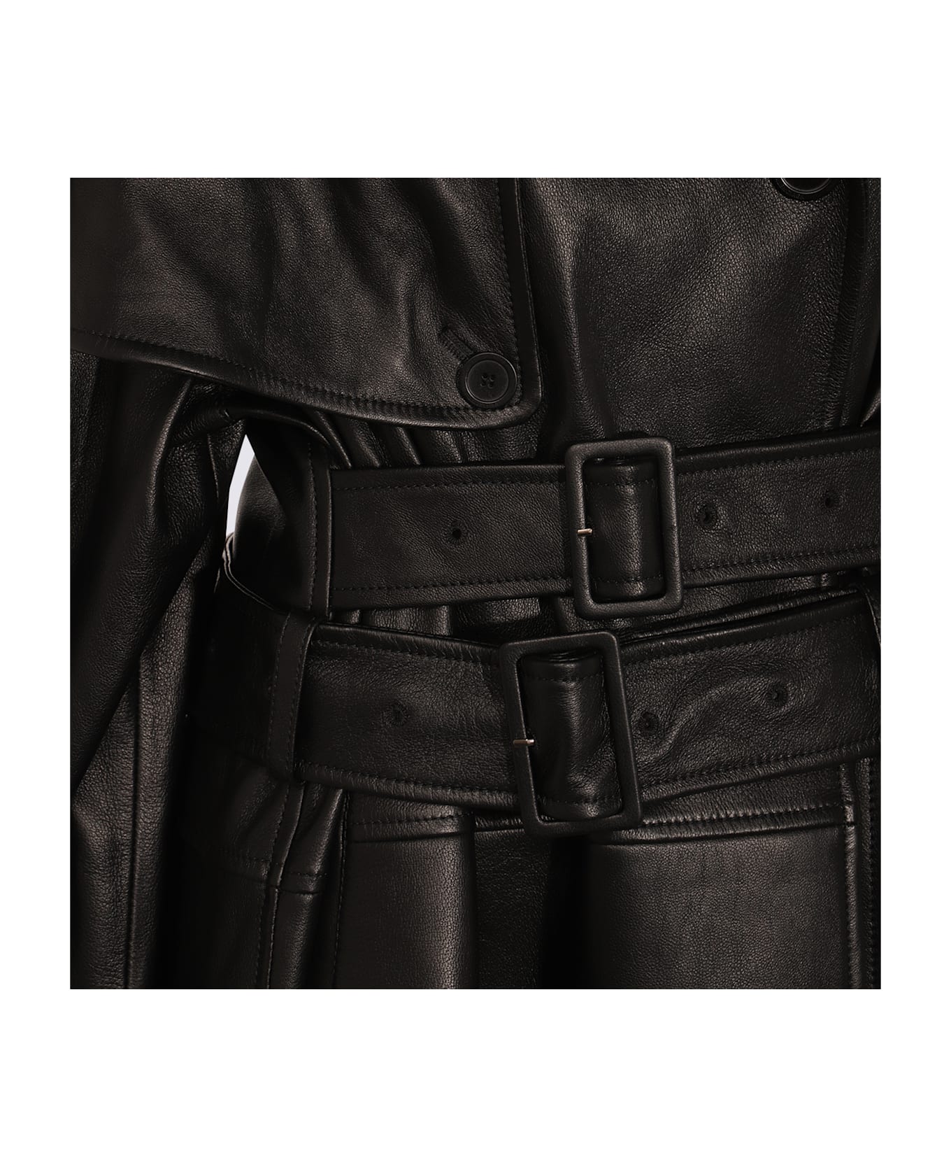 Balenciaga Black Leather Jacket - Black