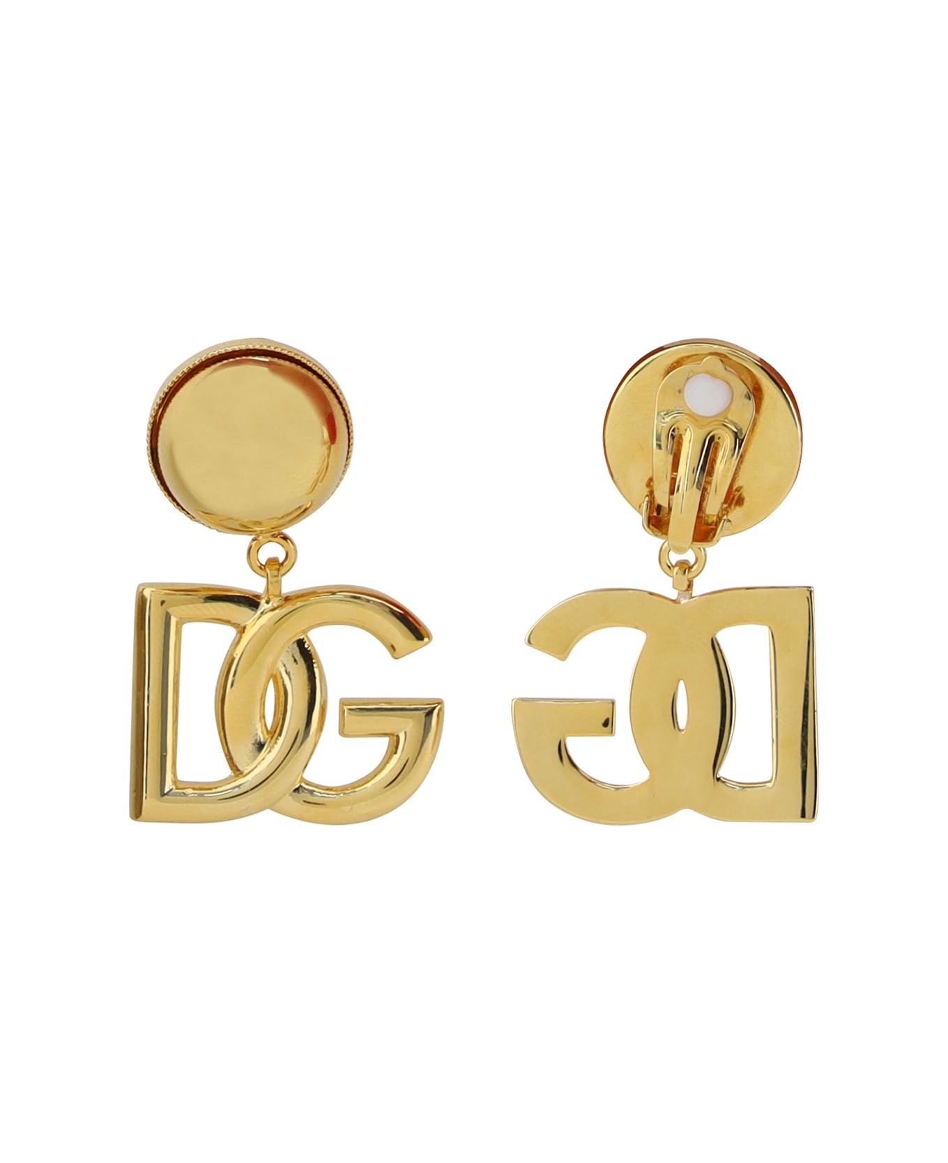 イヤリング Dolce & Gabbana FW24 (WFQ5L1 W1111ZOO00) Earrings with DG logo and shell in Gold for Women