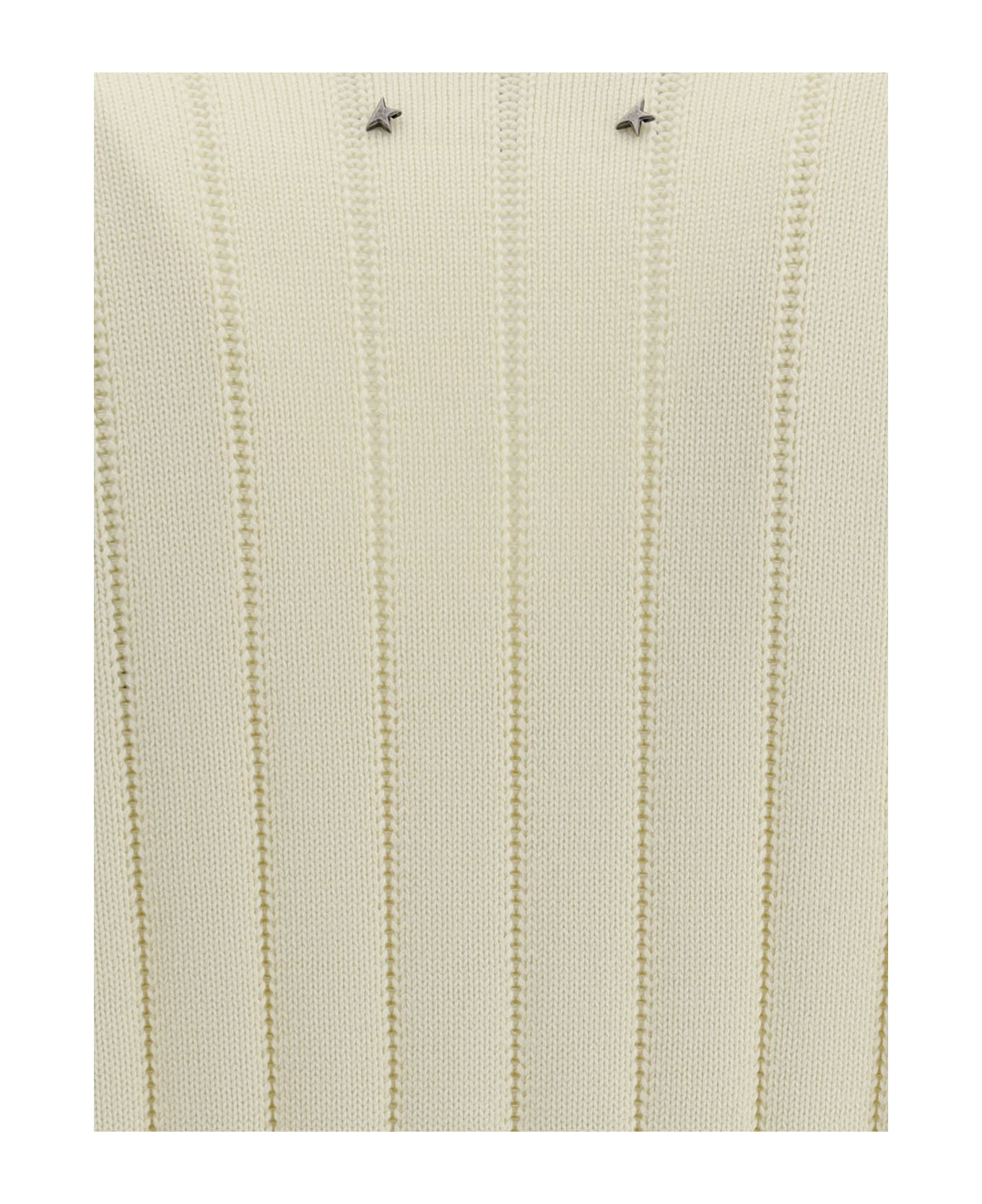 Golden Goose Cardigan With Cables - Heritage White/ Dark Blue