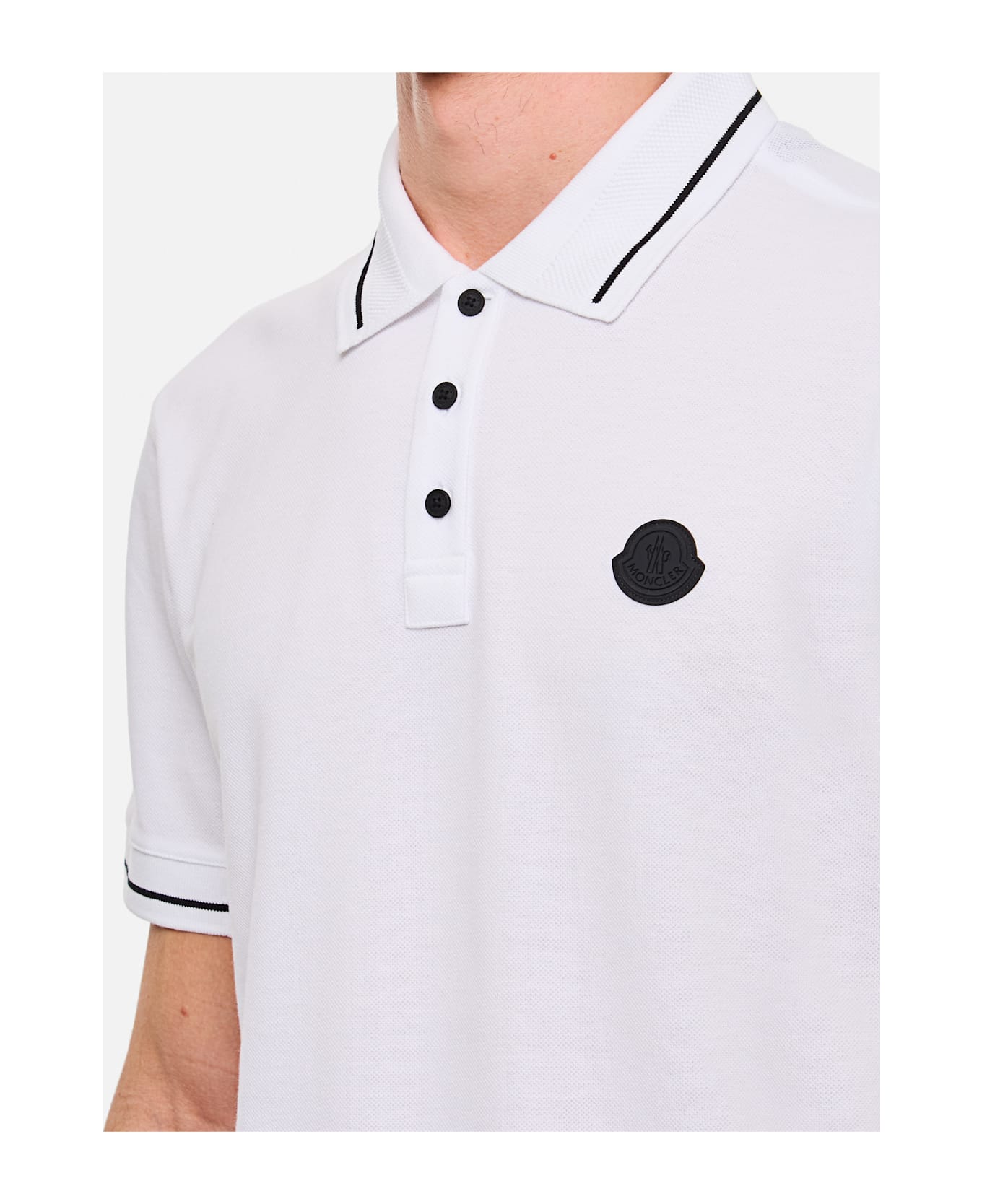 Moncler Short Sleeves Polo - White