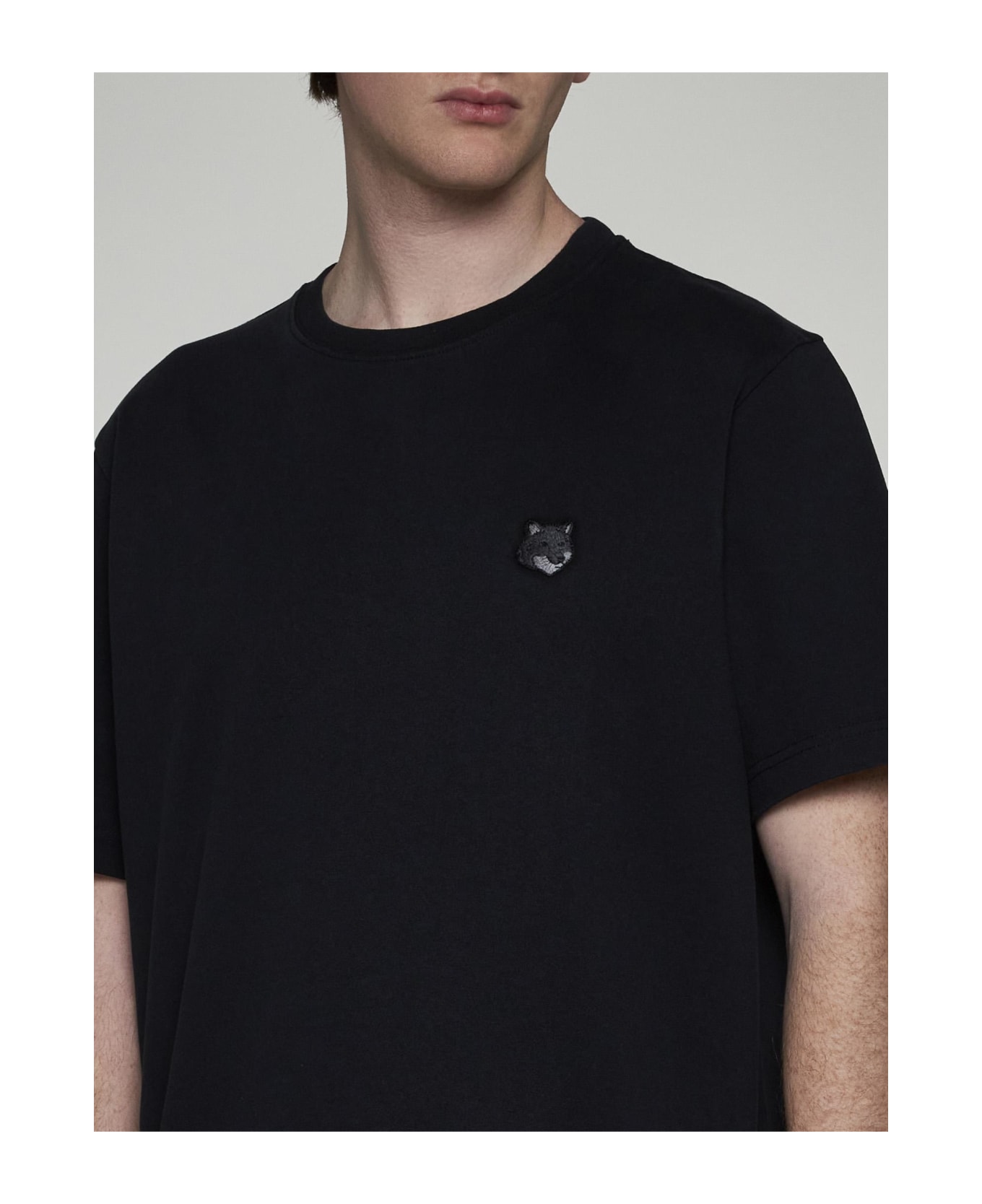 Maison Kitsuné Bold Fox Head Patch Cotton T-shirt - Black