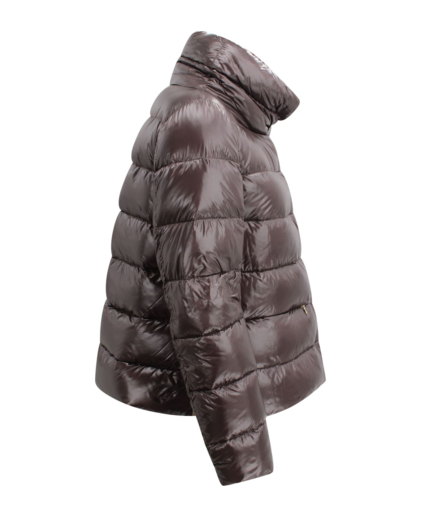 Herno Shiny Short Down Jacket - Marrone scuro