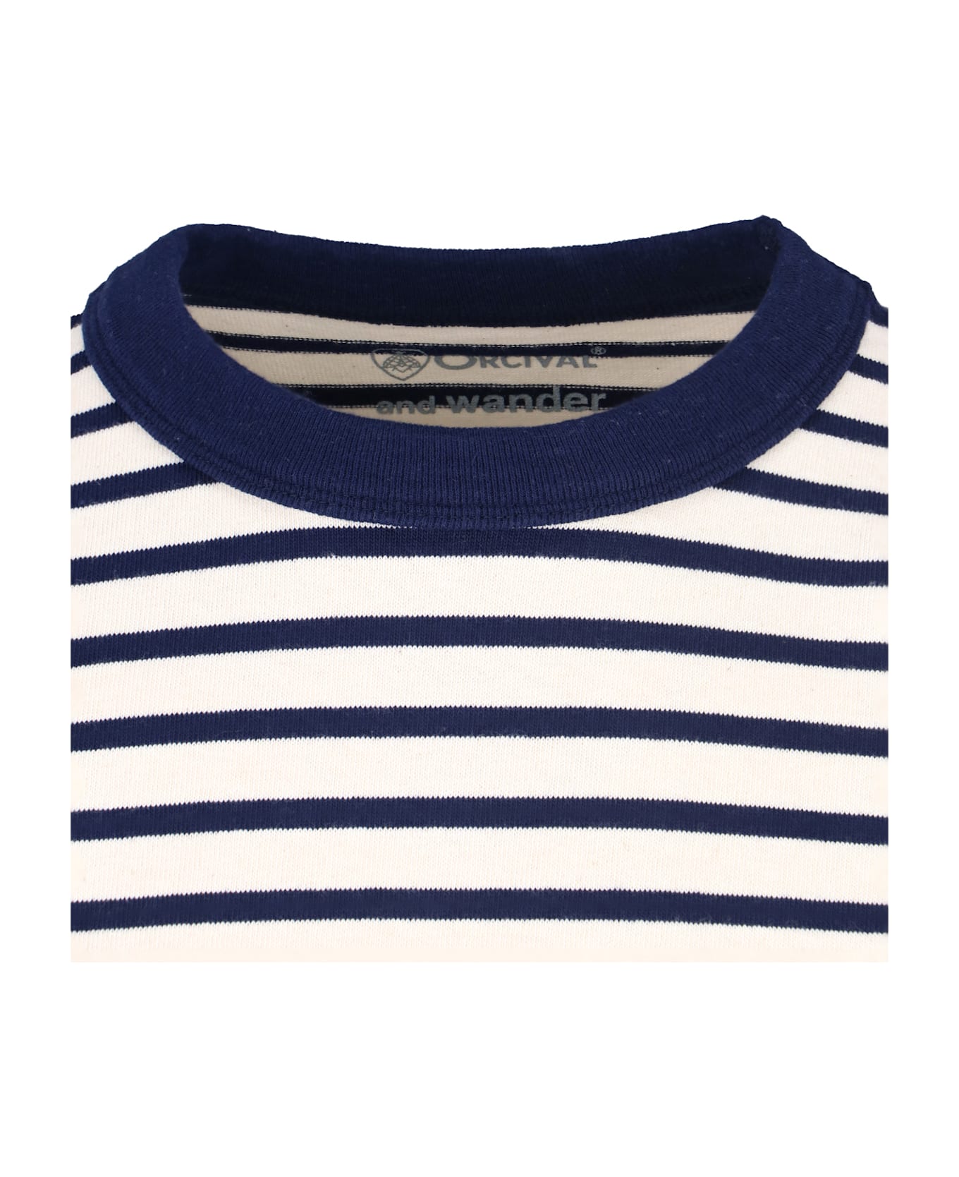 And Wander X Orcival 
hs
 Striped T-shirt - White