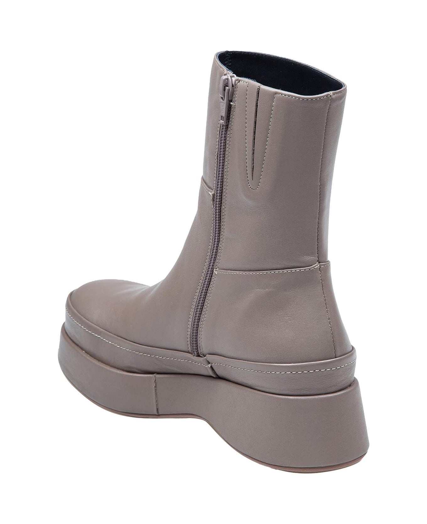 Paloma Barceló Danube Ankle Boot In Taupe Leather - Taupe