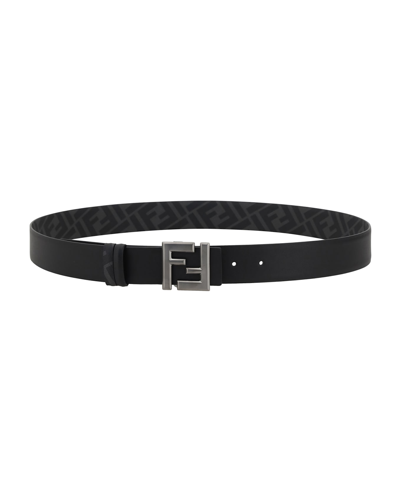 Fendi Ff Logo Reversible Belt - BLACK
