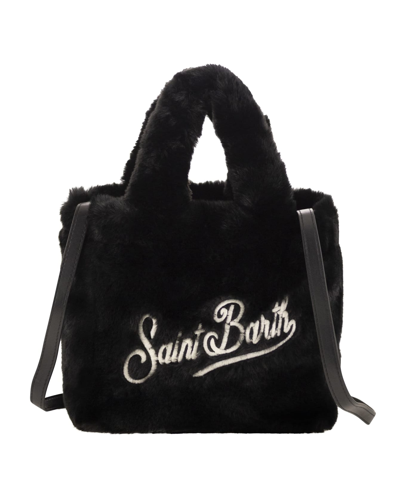 MC2 Saint Barth Soft Fur Mini Vanity Bag - Black