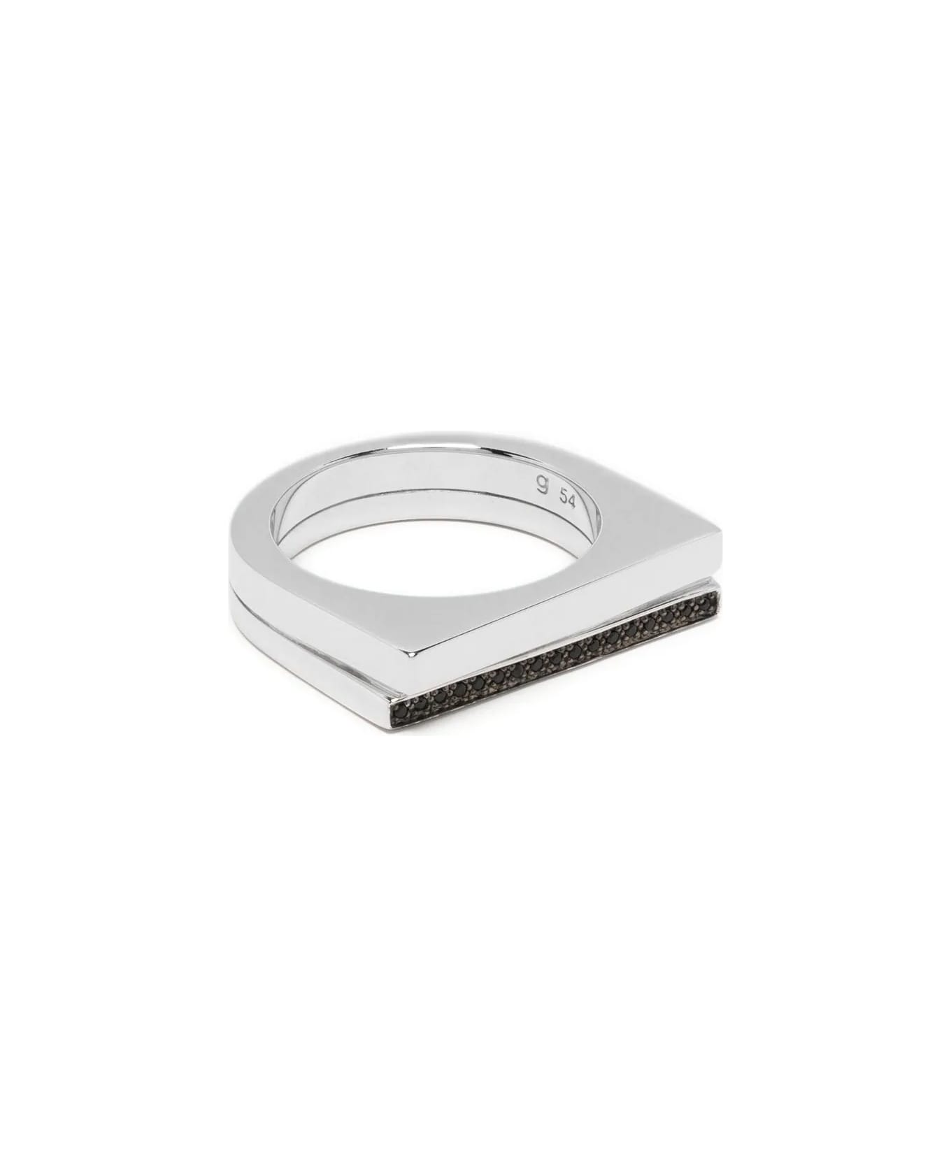 Tom Wood Step Ring Black Spinel - Sterling Silver リング
