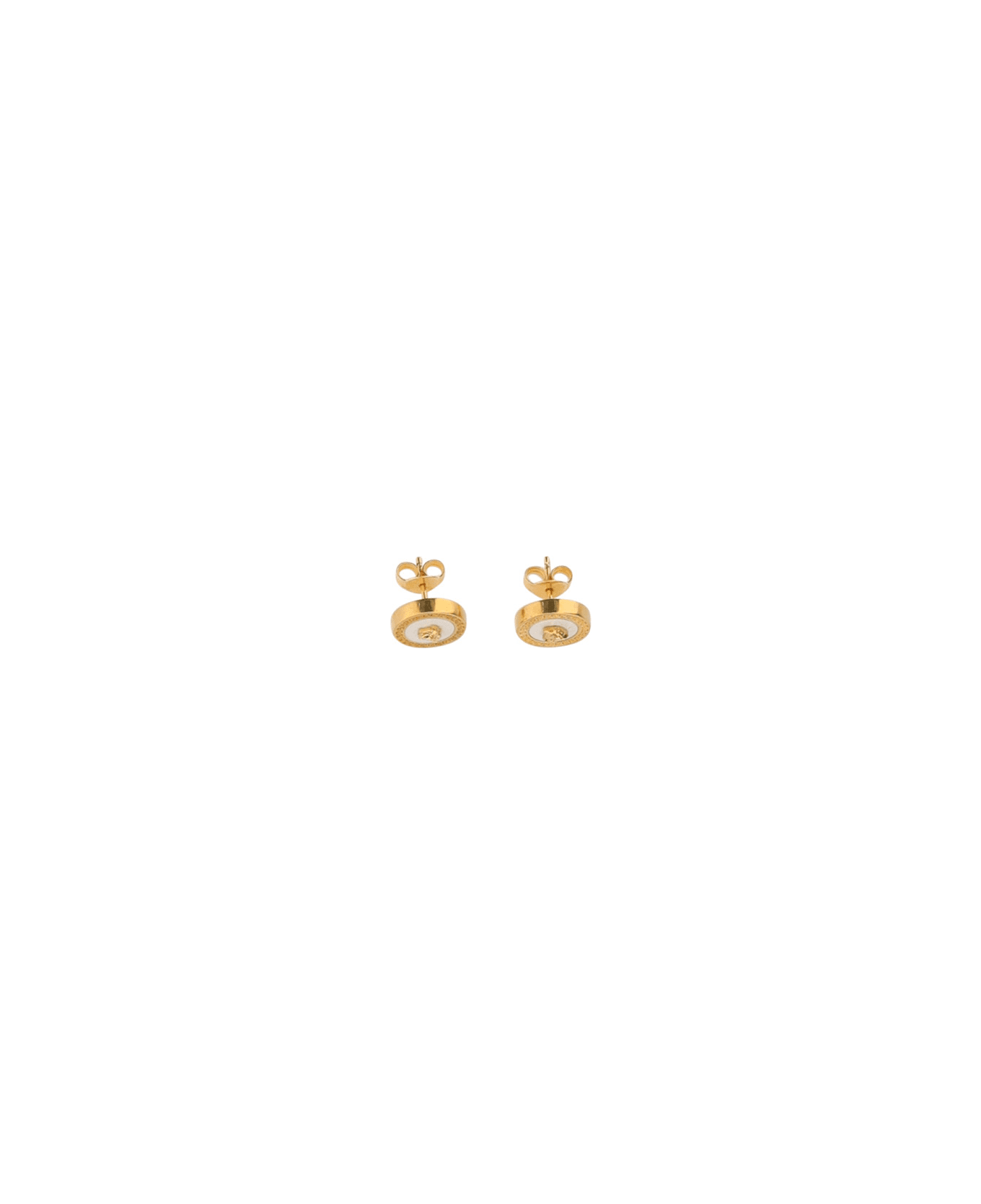 Versace Resin Jellyfish Button Earrings - Oro Tribute/bianco イヤリング