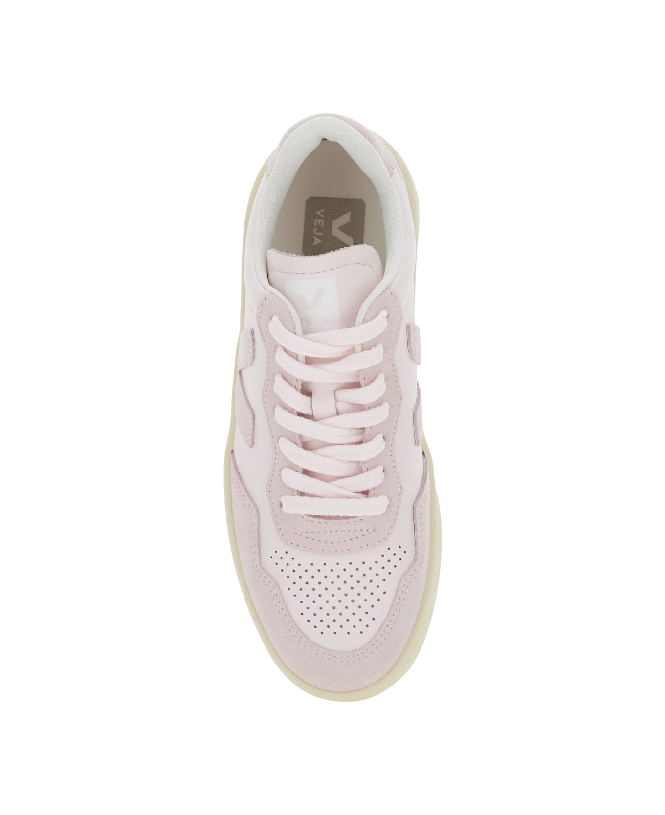 Veja 'v90' Pink Sneaker With Side Logo And Perforated Toe In Leather Woman - Pink