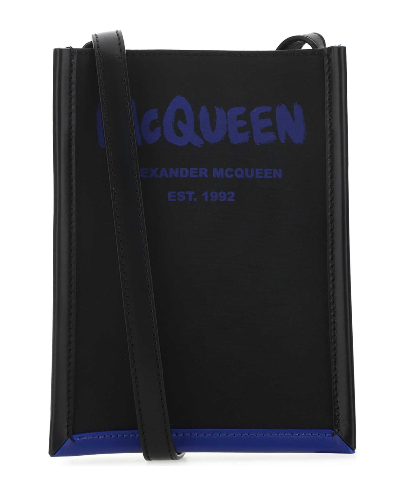 Alexander McQueen Black Fabric Mini Edge Crossbody Bag - 1079