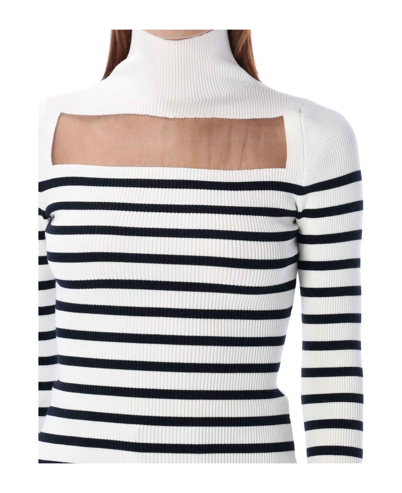 Jean Paul Gaultier Ribbed Marinier Sweater - WHITE NAVY