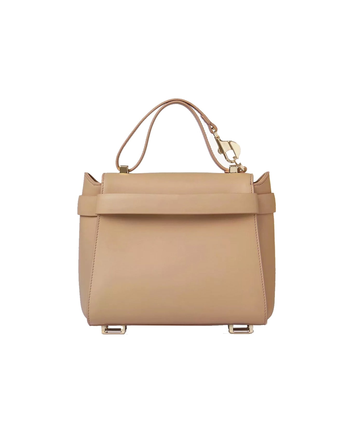 Chloé Nacha Small Leather Bag - Beige
