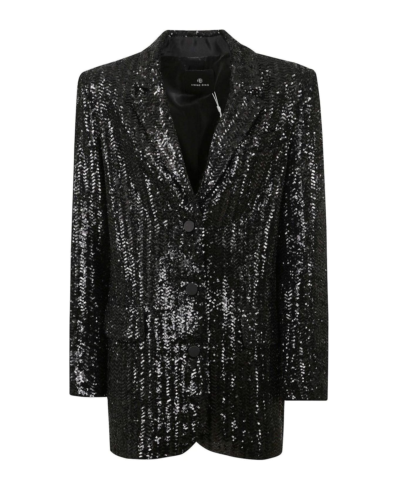 Anine Bing Sara Sequin Embellished Blazer - Nero